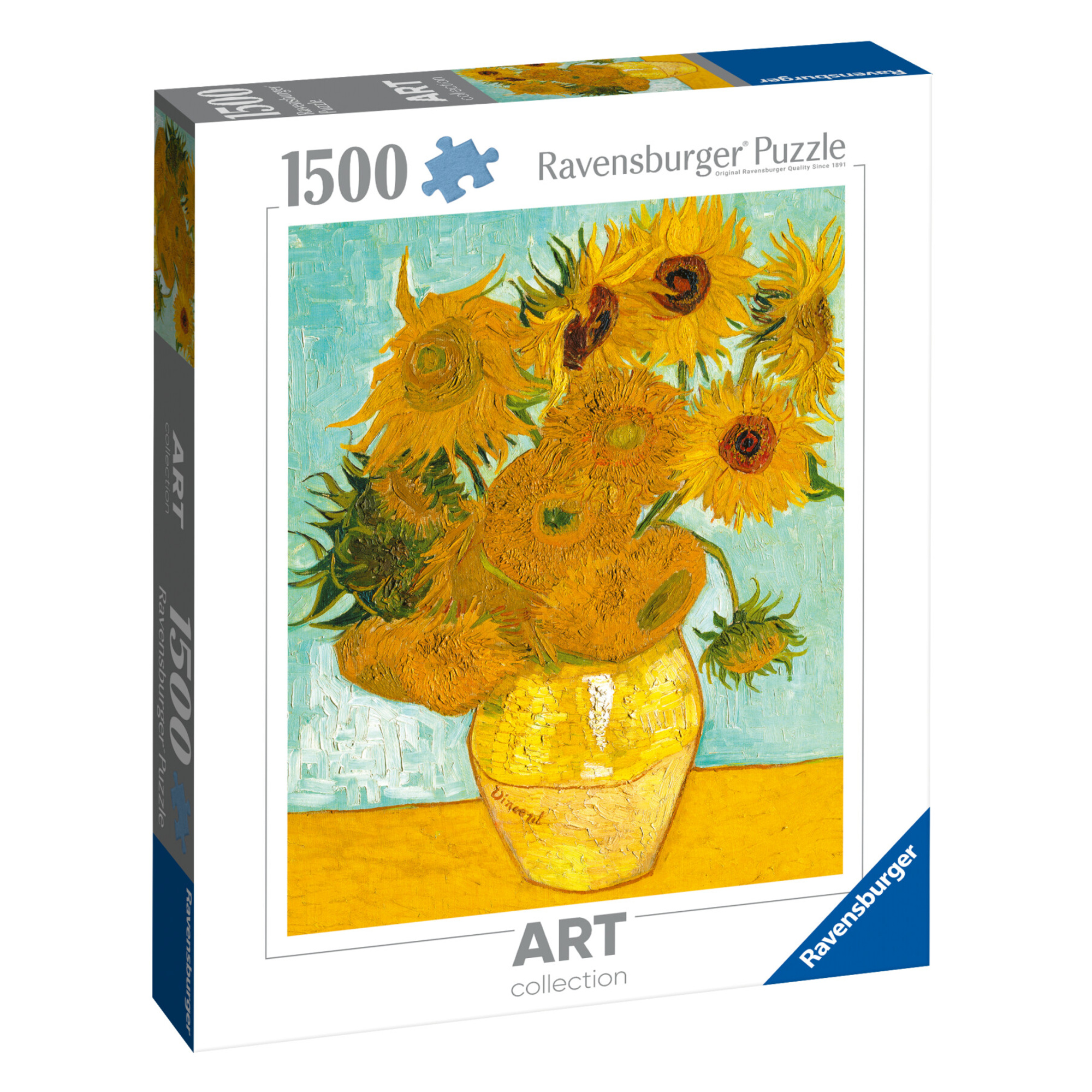 Puzzle van gogh: vaso di girasoli, art collection, 1500 pezzi, puzzle adulti - ravensburger - RAVENSBURGER