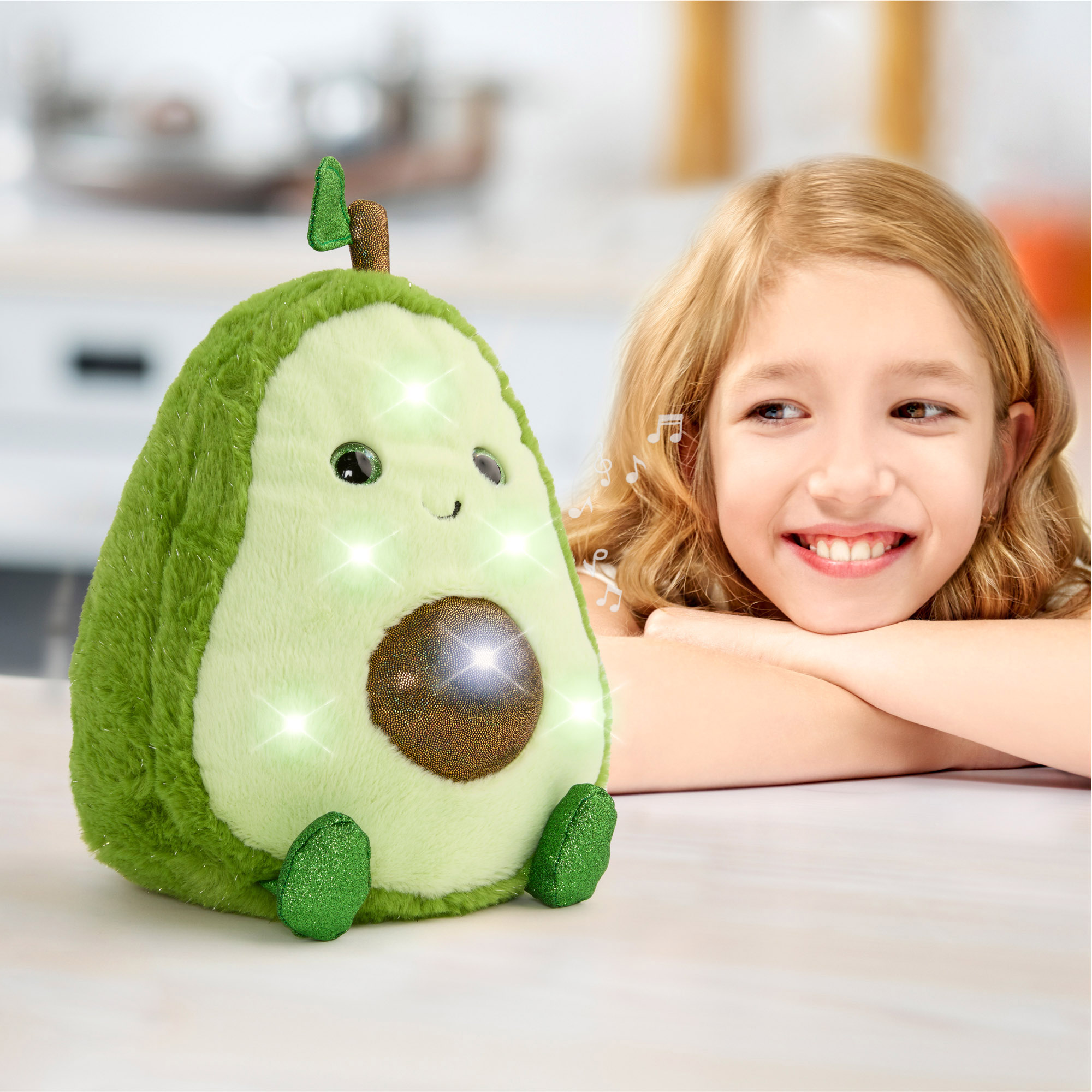 Peluche avocado glow brights con luci accattivanti e suoni, 28 cm - FAO Schwarz