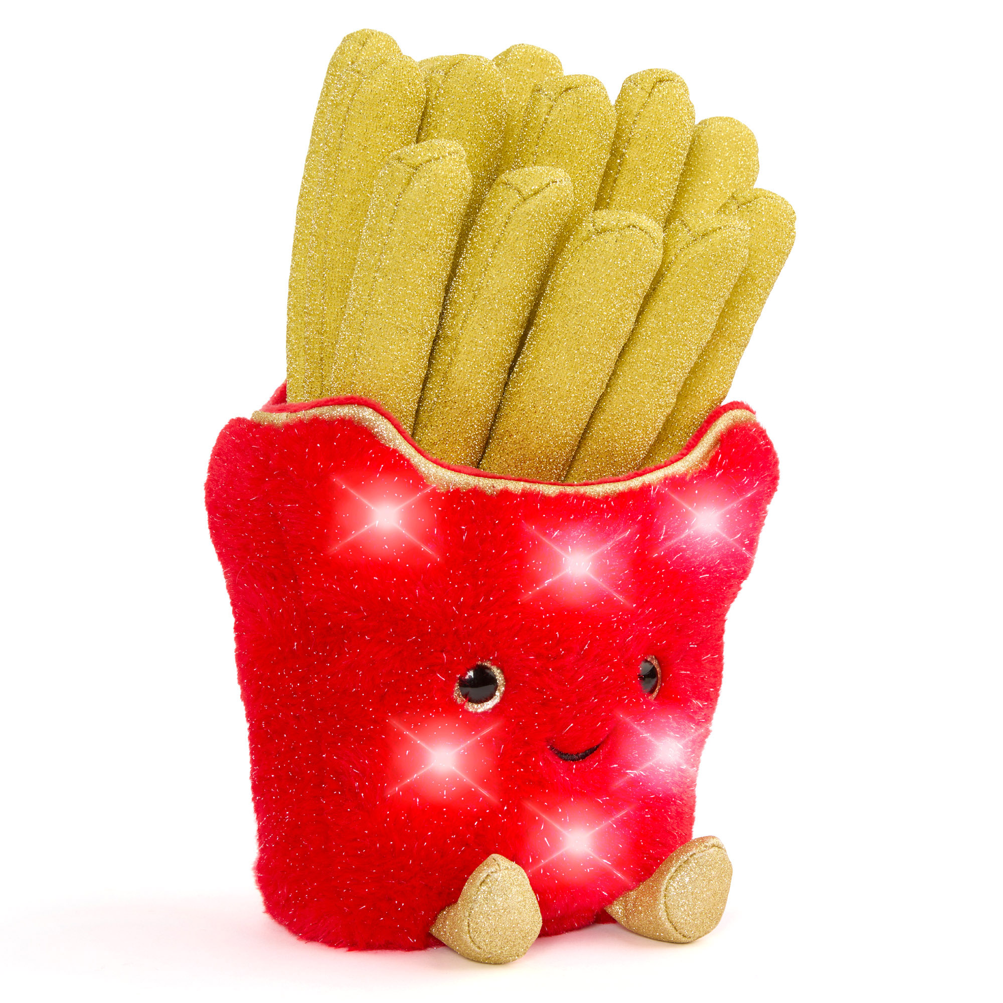 Peluche patatine fritte glow brights con luci e suoni led, 28 cm - FAO Schwarz