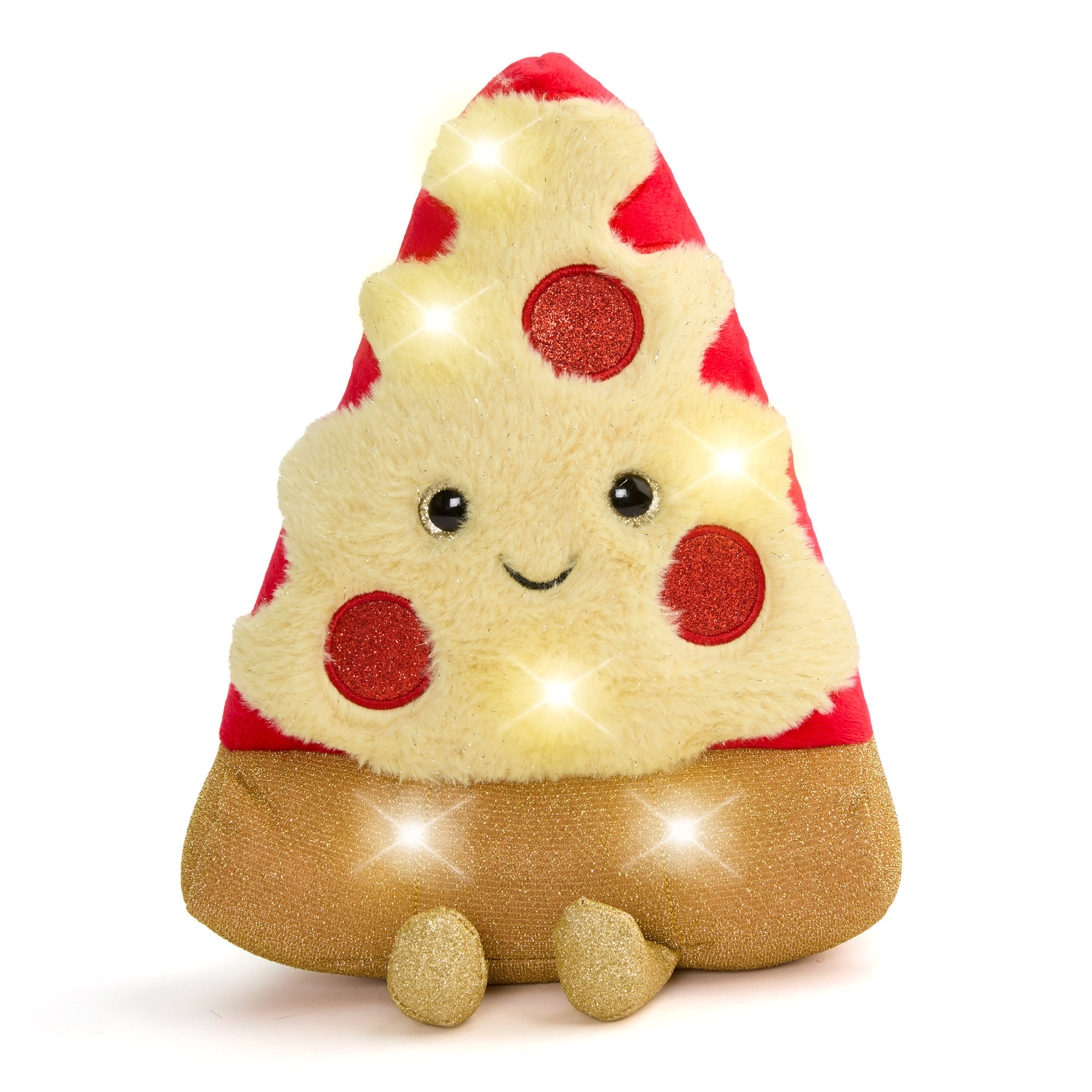 Peluche pizza glow brights con luci brillanti e suoni interattivi, 28 cm - FAO Schwarz