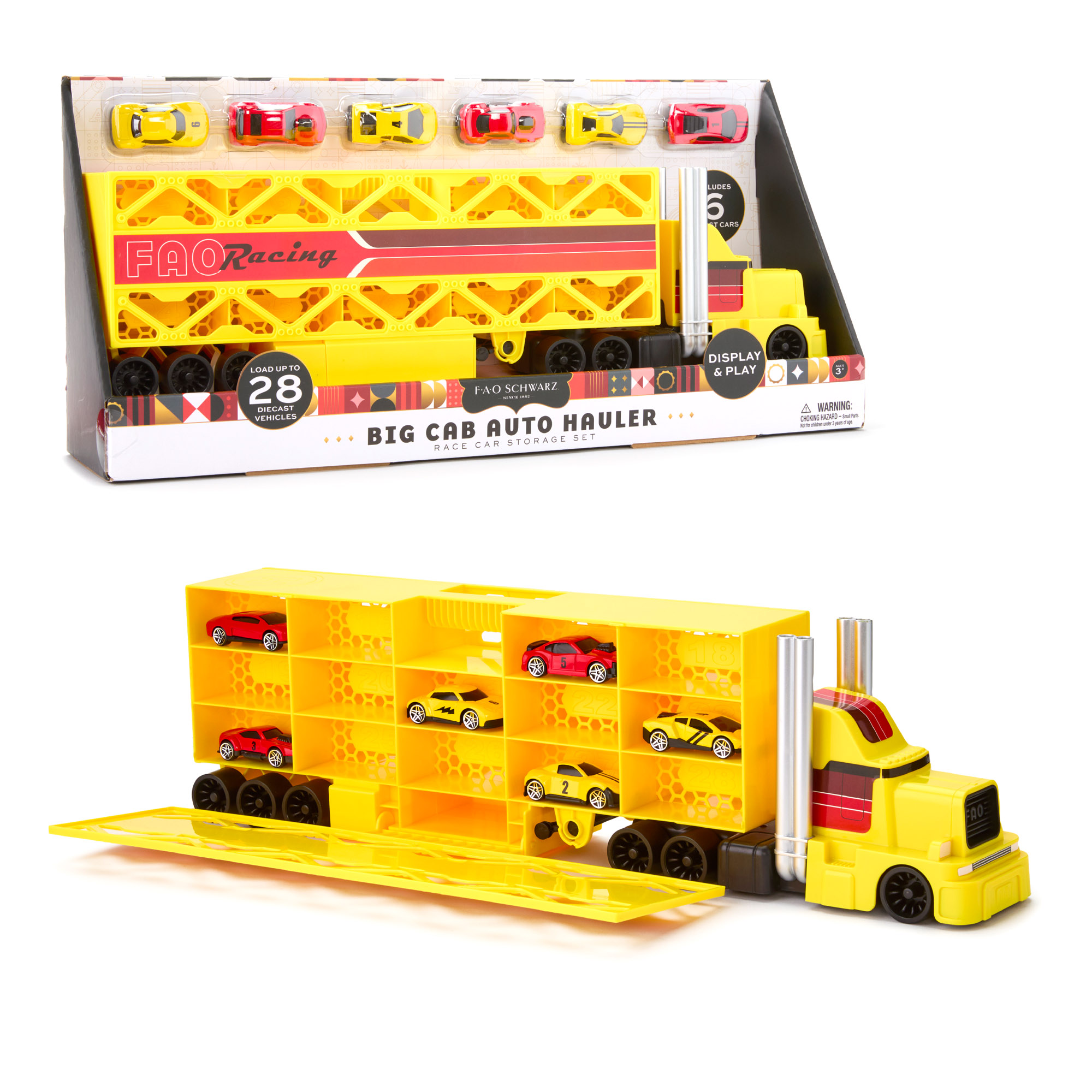 Camion giocattolo portamacchinine big cab auto hauler - FAO Schwarz