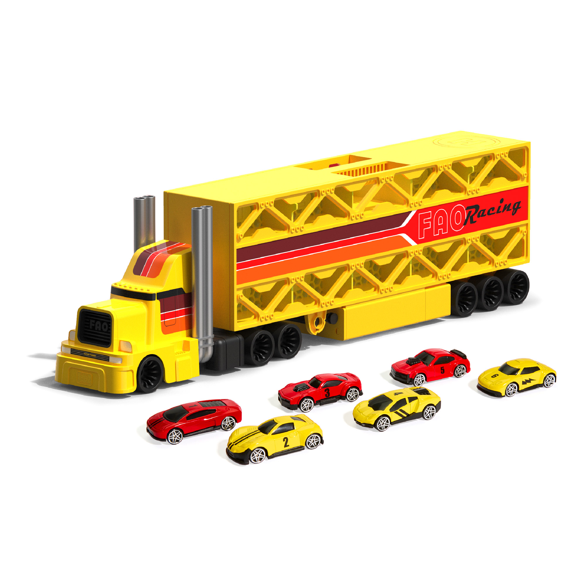 Camion giocattolo portamacchinine big cab auto hauler - FAO Schwarz