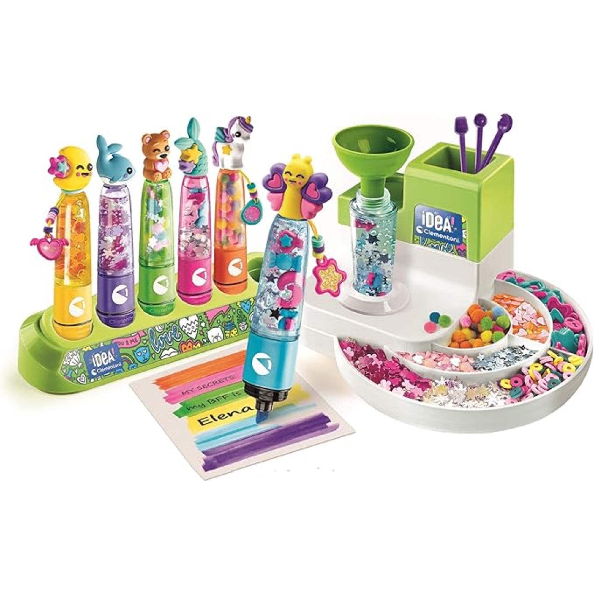 Laboratorio degli evidenziatori personalizzati, kit creativo per bambini 6+ anni, con 50+ accessori - 6+ - clementoni idea - CLEMENTONI