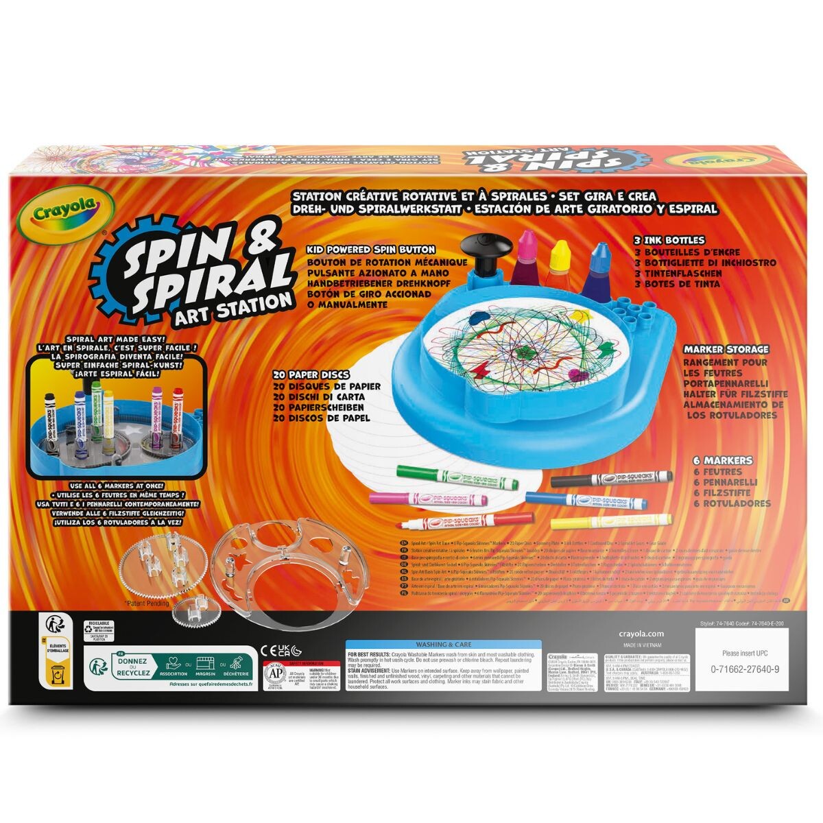 Crayola spin & spiral art station set - crea vortici di colore - CRAYOLA