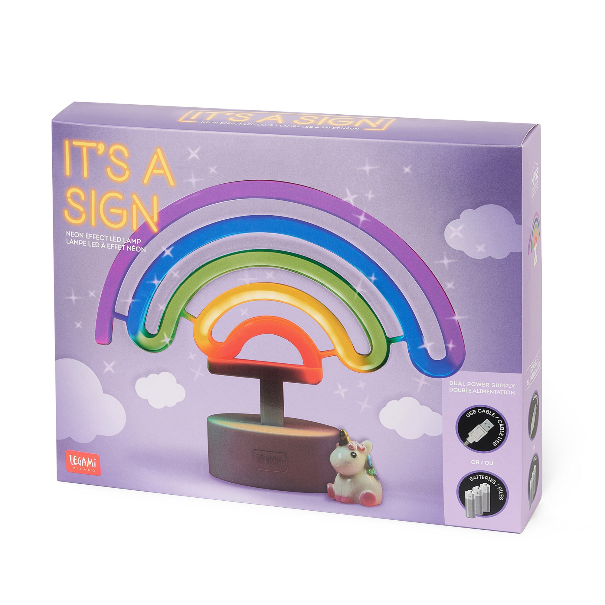 Lampada led effetto neon arcobaleno - it's a sign - home sweet home - LEGAMI