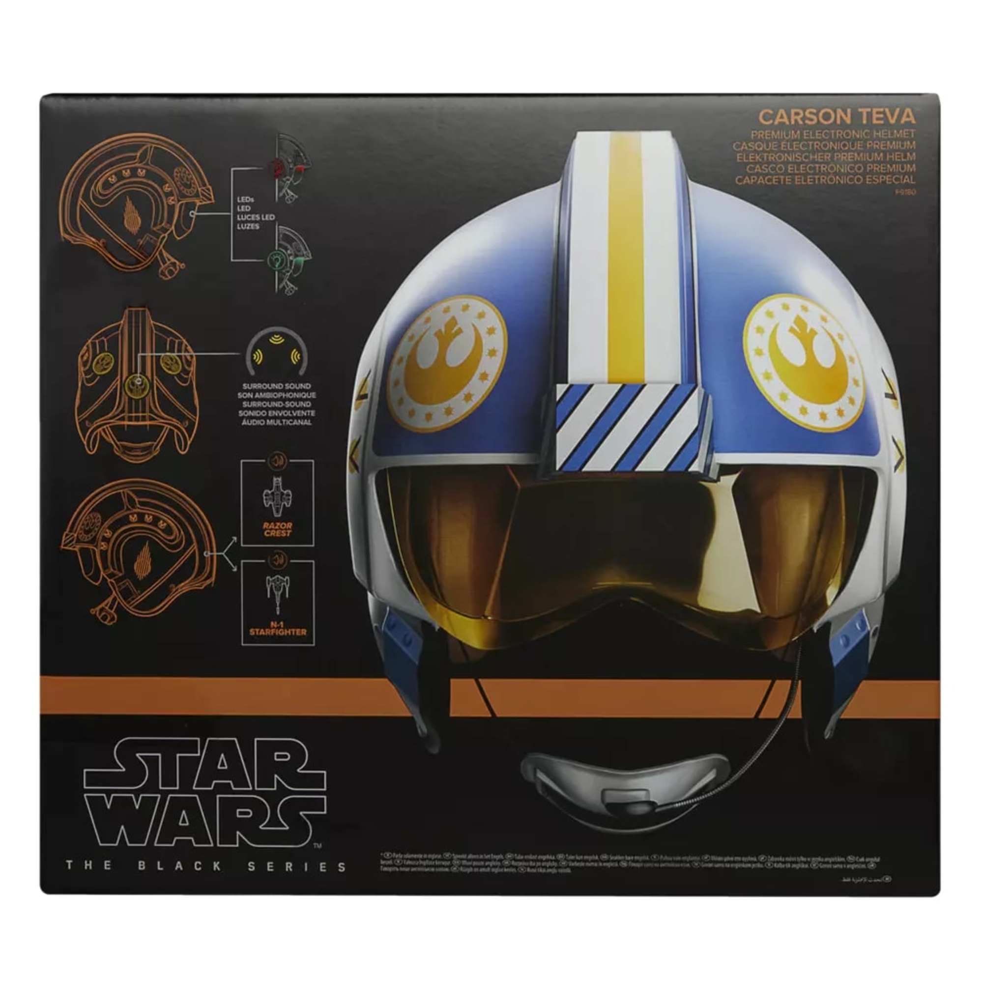 Casco elettronico star wars the black series di carson teva - dettagli e suoni realistici - perfetto da collezione - Star Wars