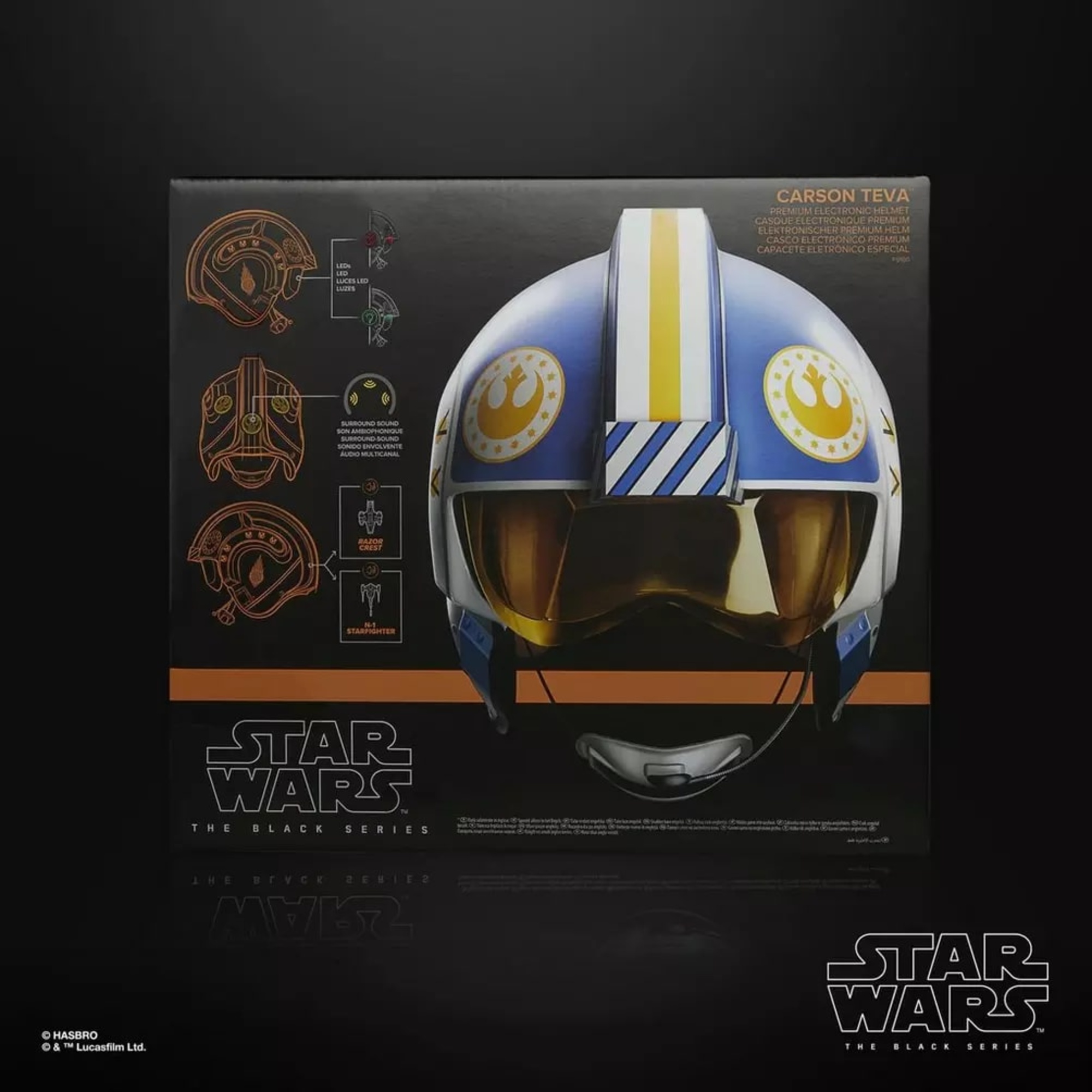 Casco elettronico star wars the black series di carson teva - dettagli e suoni realistici - perfetto da collezione - Star Wars