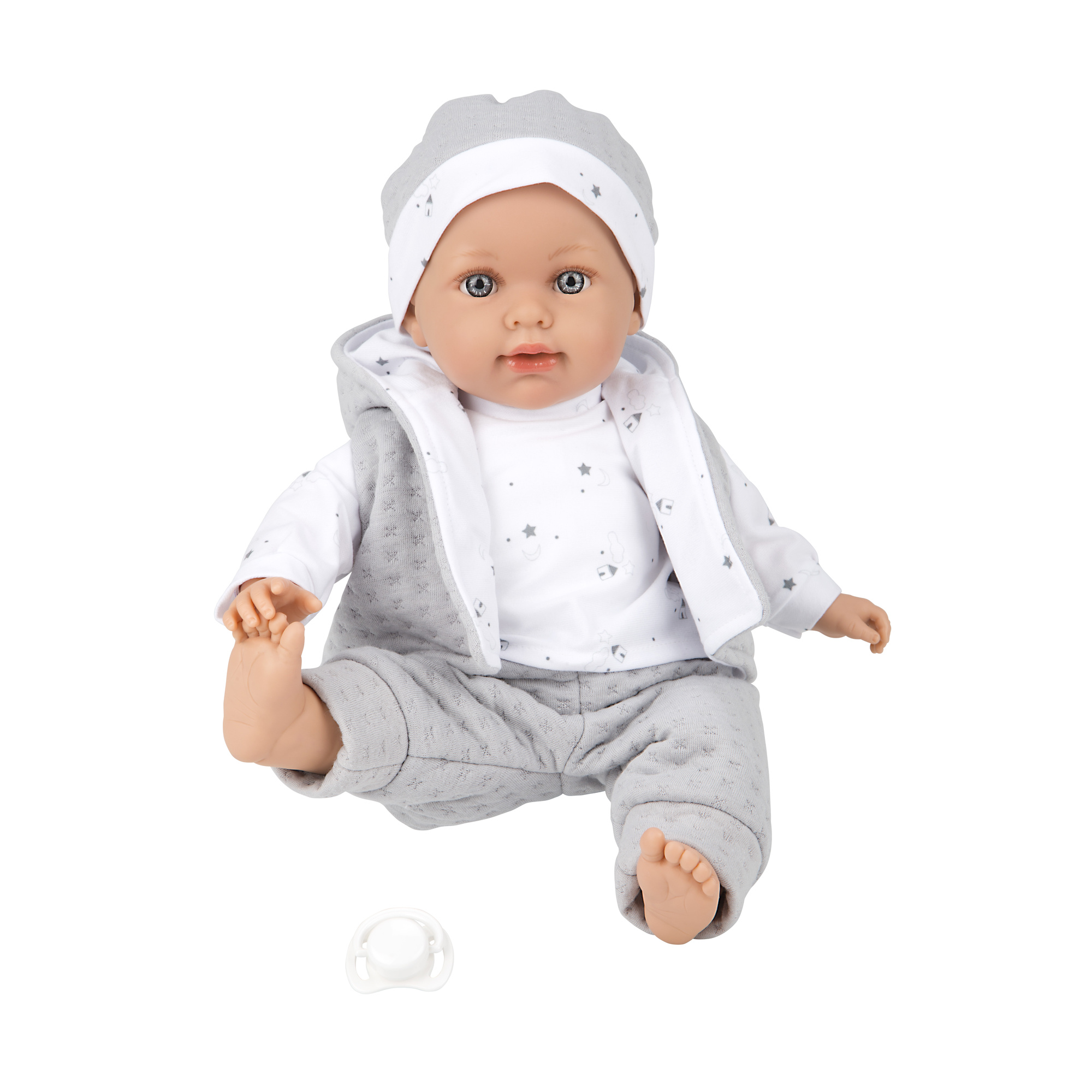 Bambola realistica charlie - grigio - 42 cm - LOVE BEBE', LOVE BEBE' PREMIUM