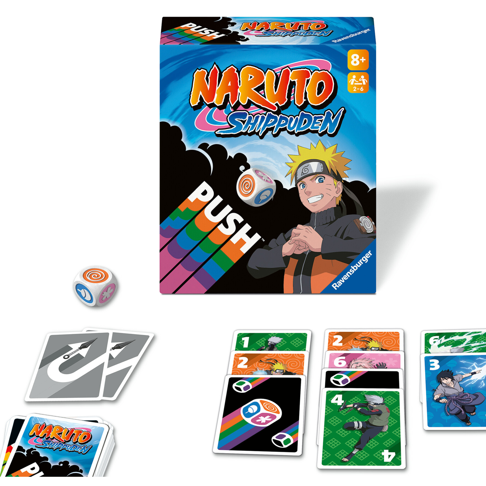 Naruto push, gioco di carte per tutta la famiglia, 8+ anni - ravensburger - RAVENSBURGER