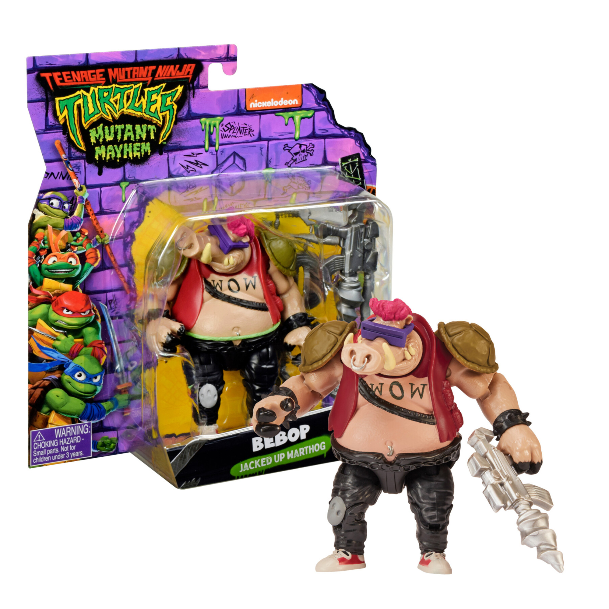 Giocattolo bebop tartarughe ninja caos mutante, action figure assortita articolata 12 cm con arma, per bambini dai 4 anni - TURTLES NINJA