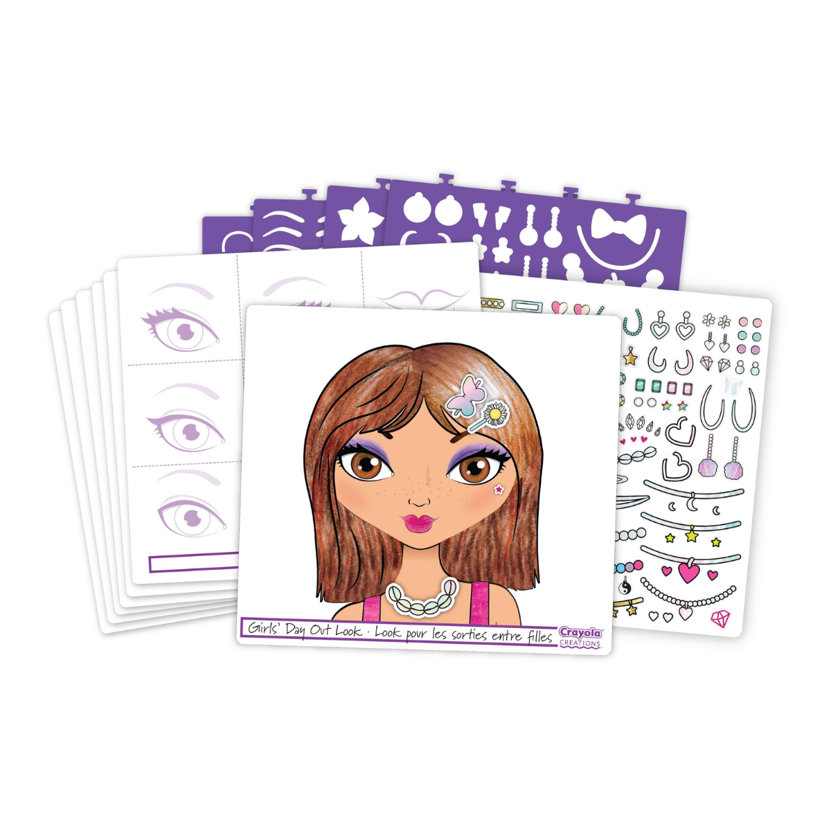 Crayola creations - super album make-up artist, per disegnare trucco e acconciature alla moda, con stencil e stickers, attività creativa e regalo, da 8 anni, 04-1056 - CRAYOLA