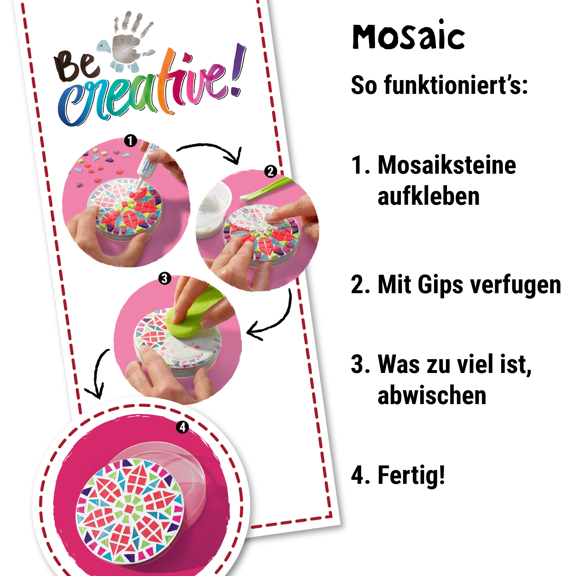 Be creative maxi: mosaic, gioco creativo per bricolage e fai-da-te, lavori creativi, mosaico, per ba - ravensburger - RAVENSBURGER