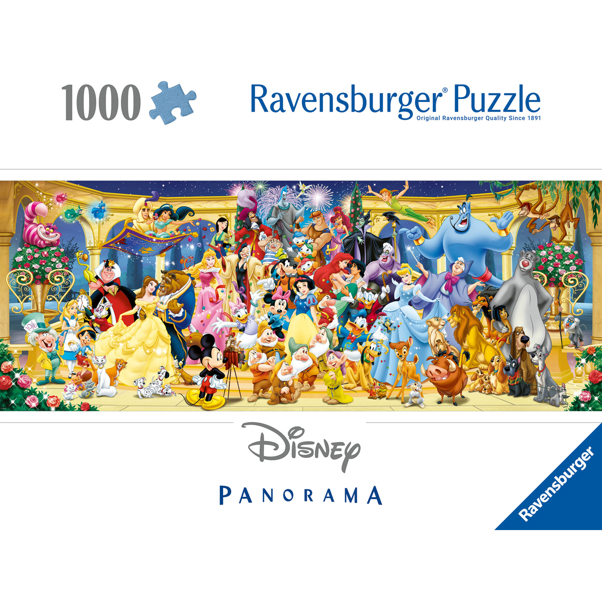 Puzzle panorama: disney, collezione panorama, 1000 pezzi, puzzle adulti - ravensburger - Disney