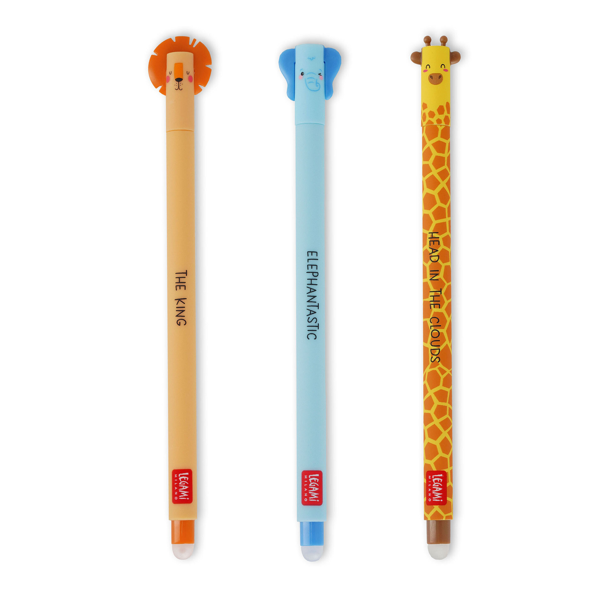 Set di 3 penne gel cancellabili savana - erasable pen - extraordinary stationery - LEGAMI