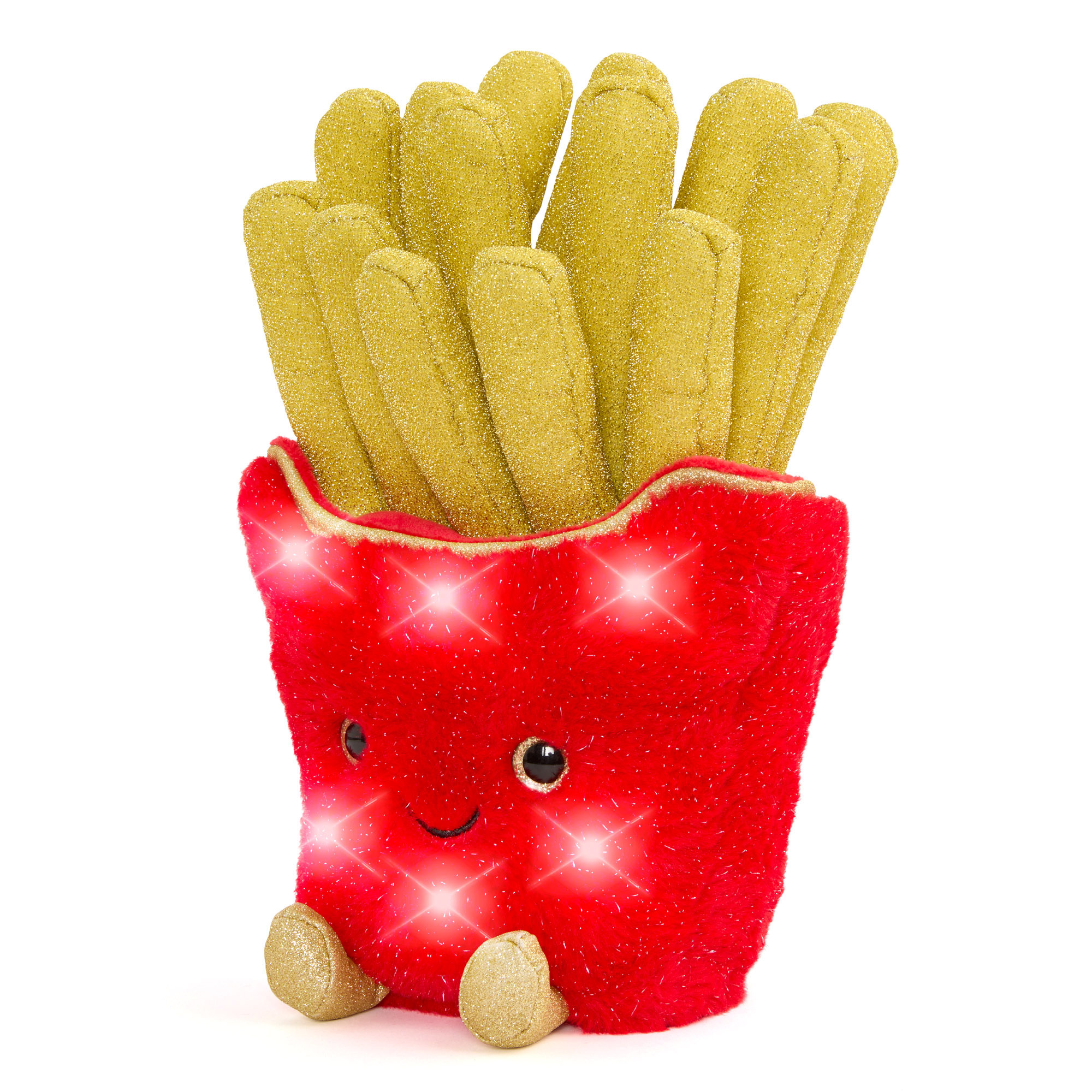 Peluche patatine fritte glow brights con luci e suoni led, 28 cm - FAO Schwarz