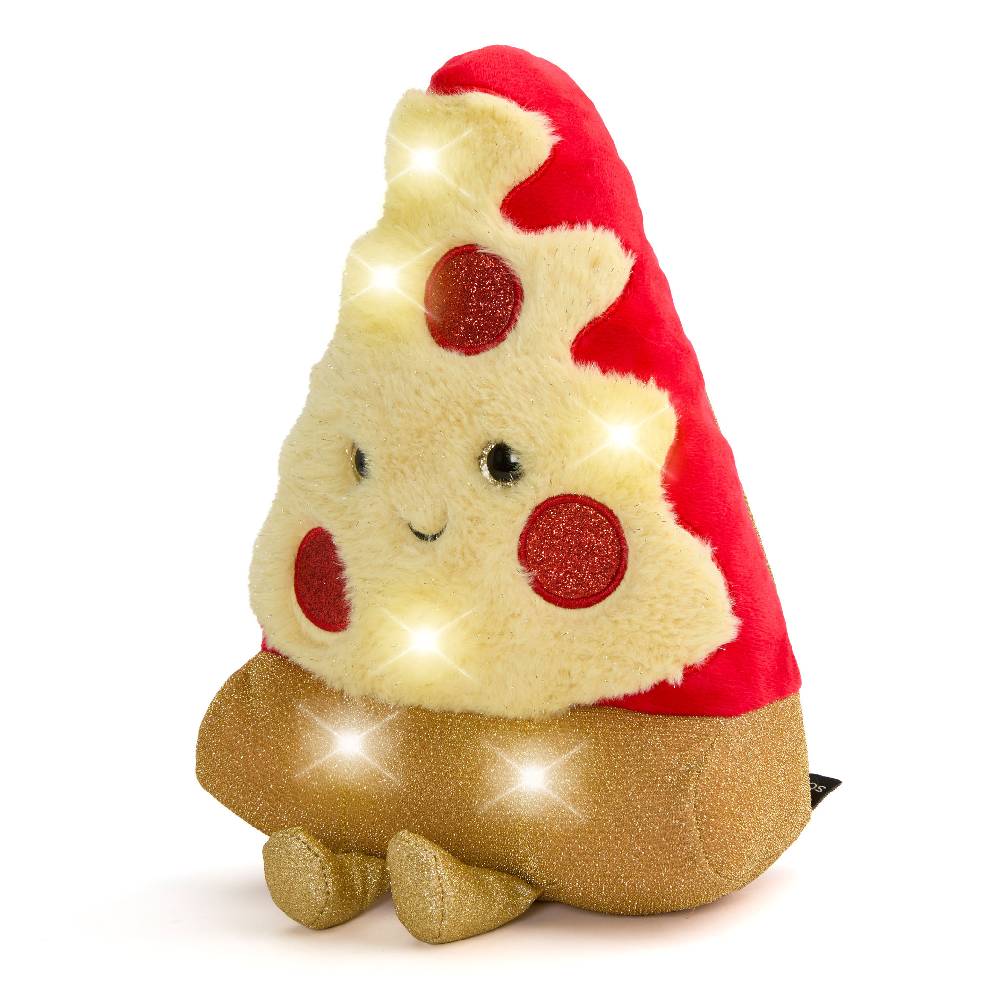 Peluche pizza glow brights con luci brillanti e suoni interattivi, 28 cm - FAO Schwarz