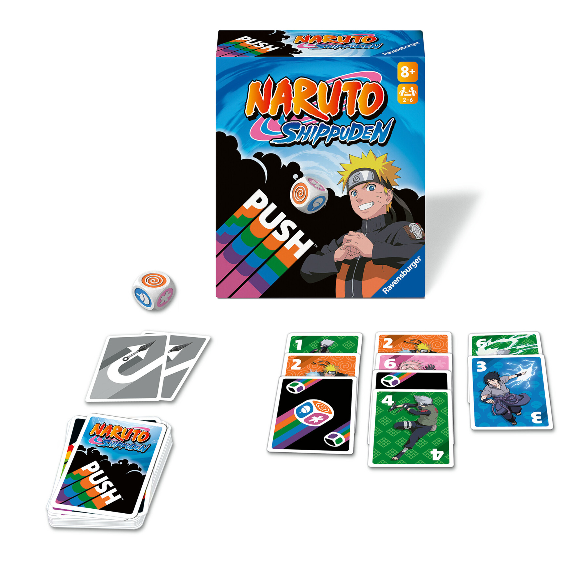 Naruto push, gioco di carte per tutta la famiglia, 8+ anni - ravensburger - RAVENSBURGER