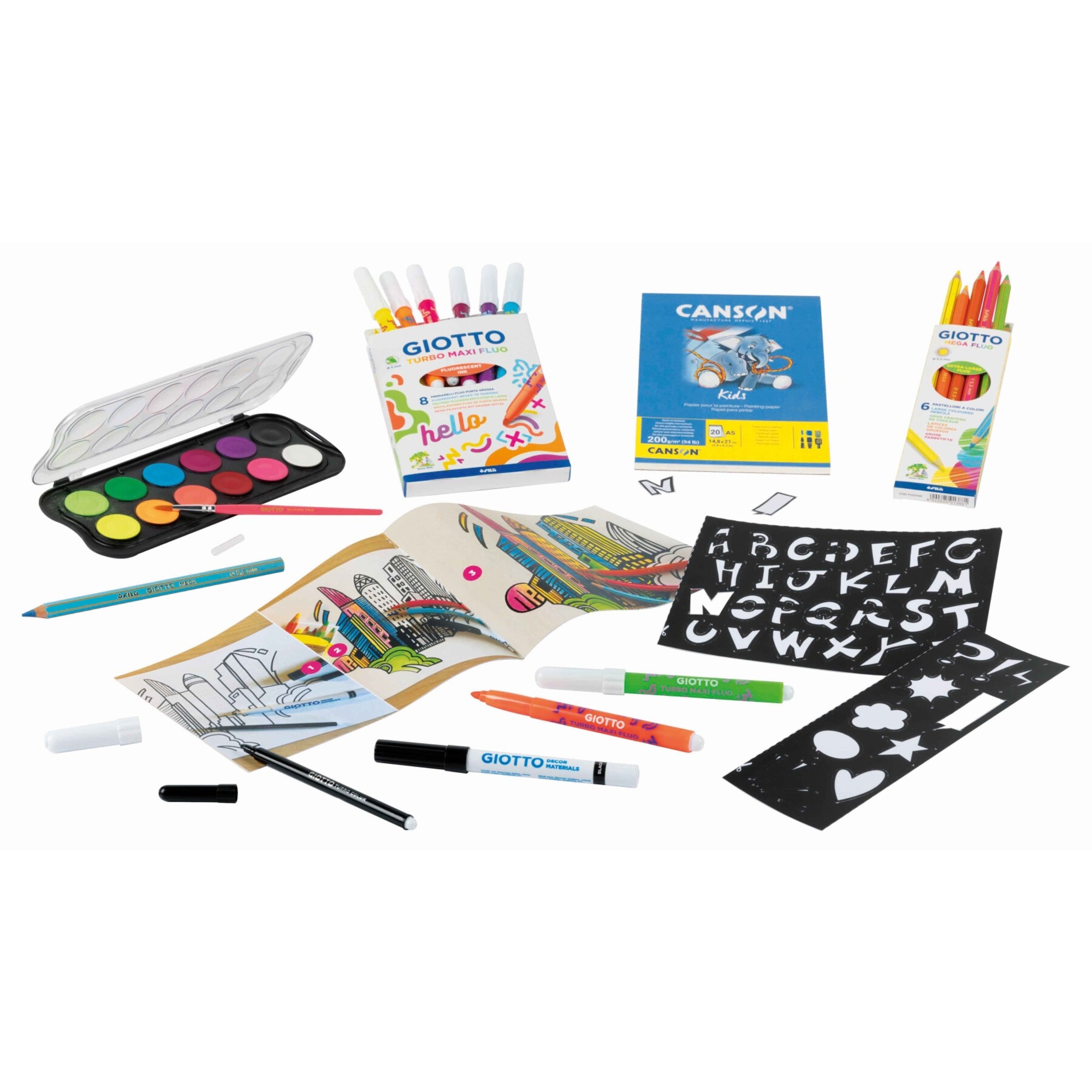 Giotto art lab fluo mania - kit creativo con colori fluo - GIOTTO