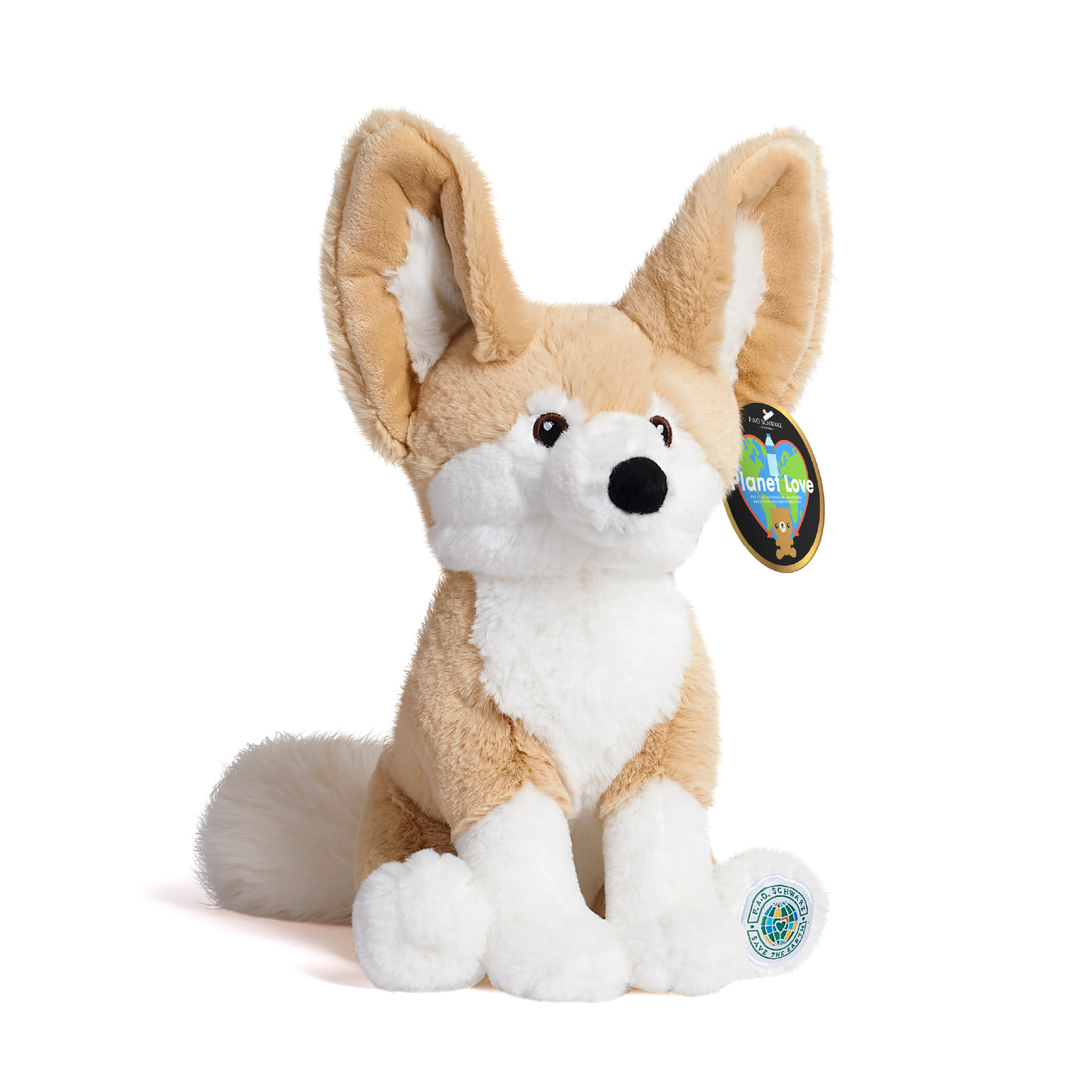 Peluche volpe fennece planet love eco-sostenibile, 25 cm - FAO Schwarz