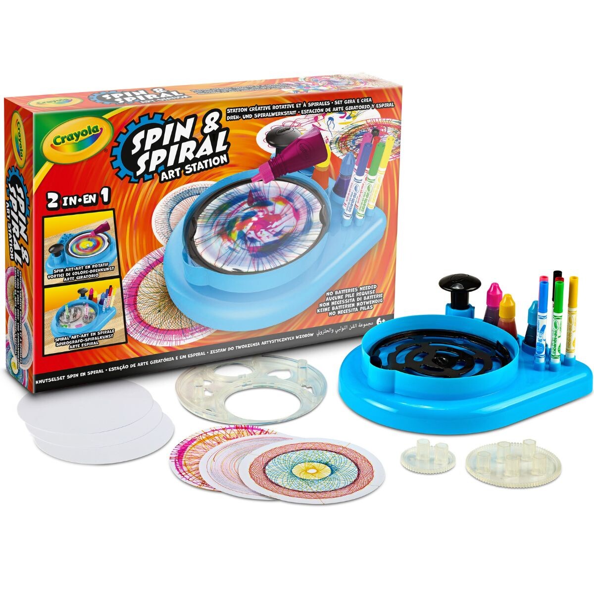 Crayola spin & spiral art station set - crea vortici di colore - CRAYOLA