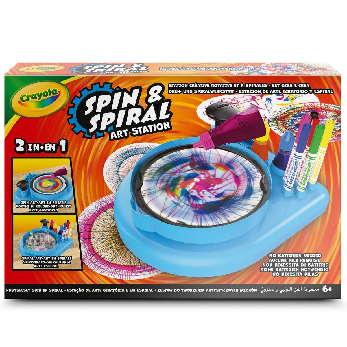 Crayola spin & spiral art station set - crea vortici di colore - CRAYOLA