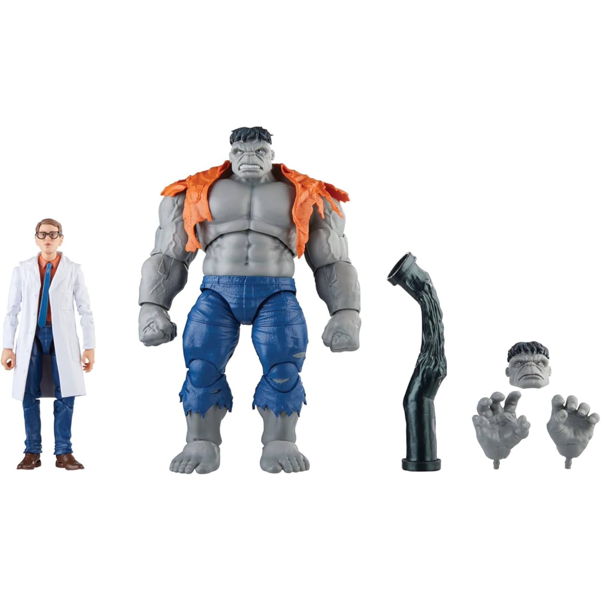 Hulk grigio e dr. bruce banner: action figure marvel legends per il 60° anniversario avengers - perfette per collezionisti - MARVEL