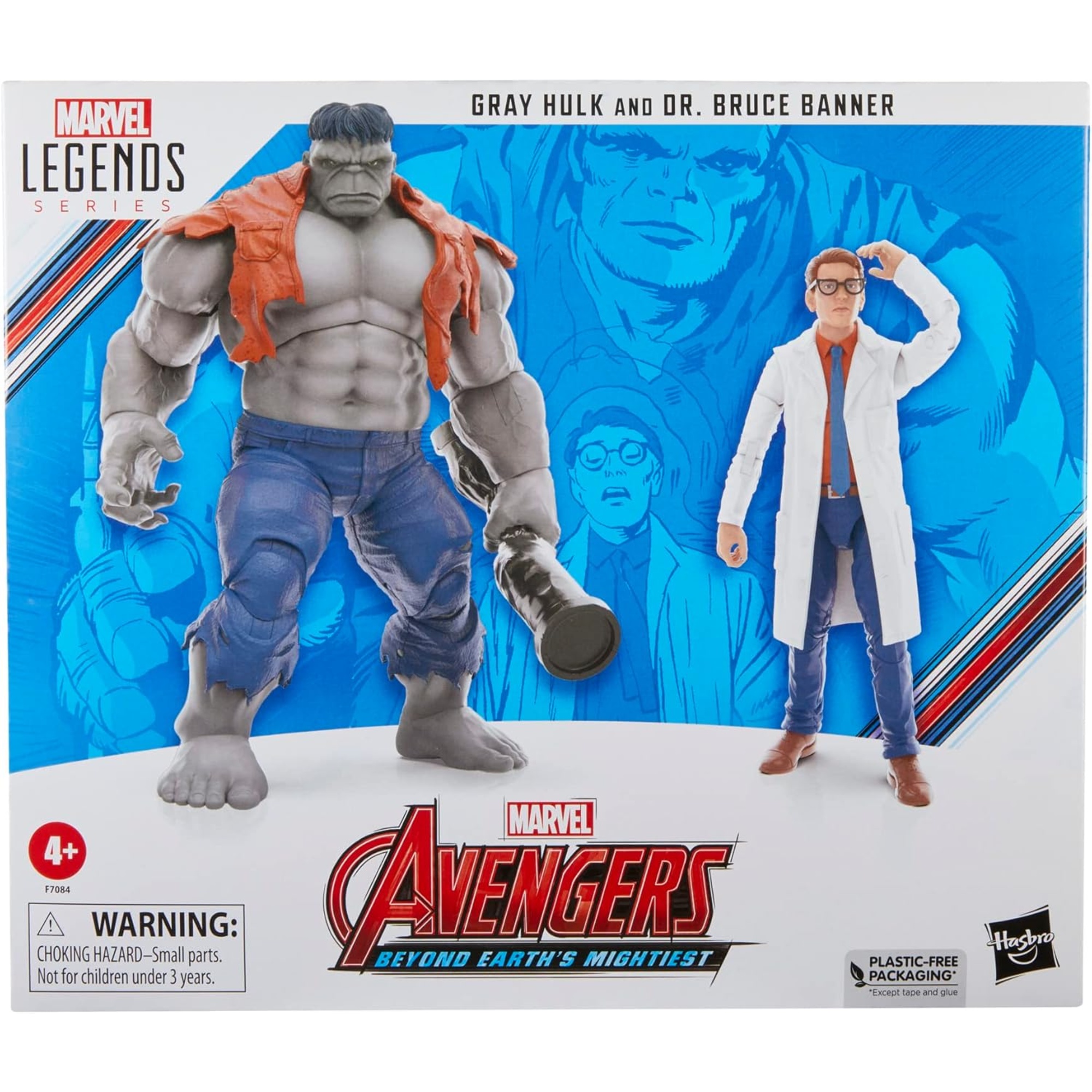 Hulk grigio e dr. bruce banner: action figure marvel legends per il 60° anniversario avengers - perfette per collezionisti - MARVEL