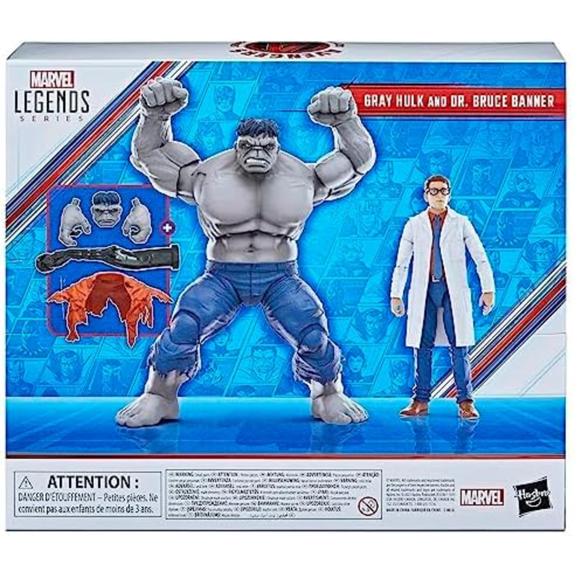 Hulk grigio e dr. bruce banner: action figure marvel legends per il 60° anniversario avengers - perfette per collezionisti - MARVEL