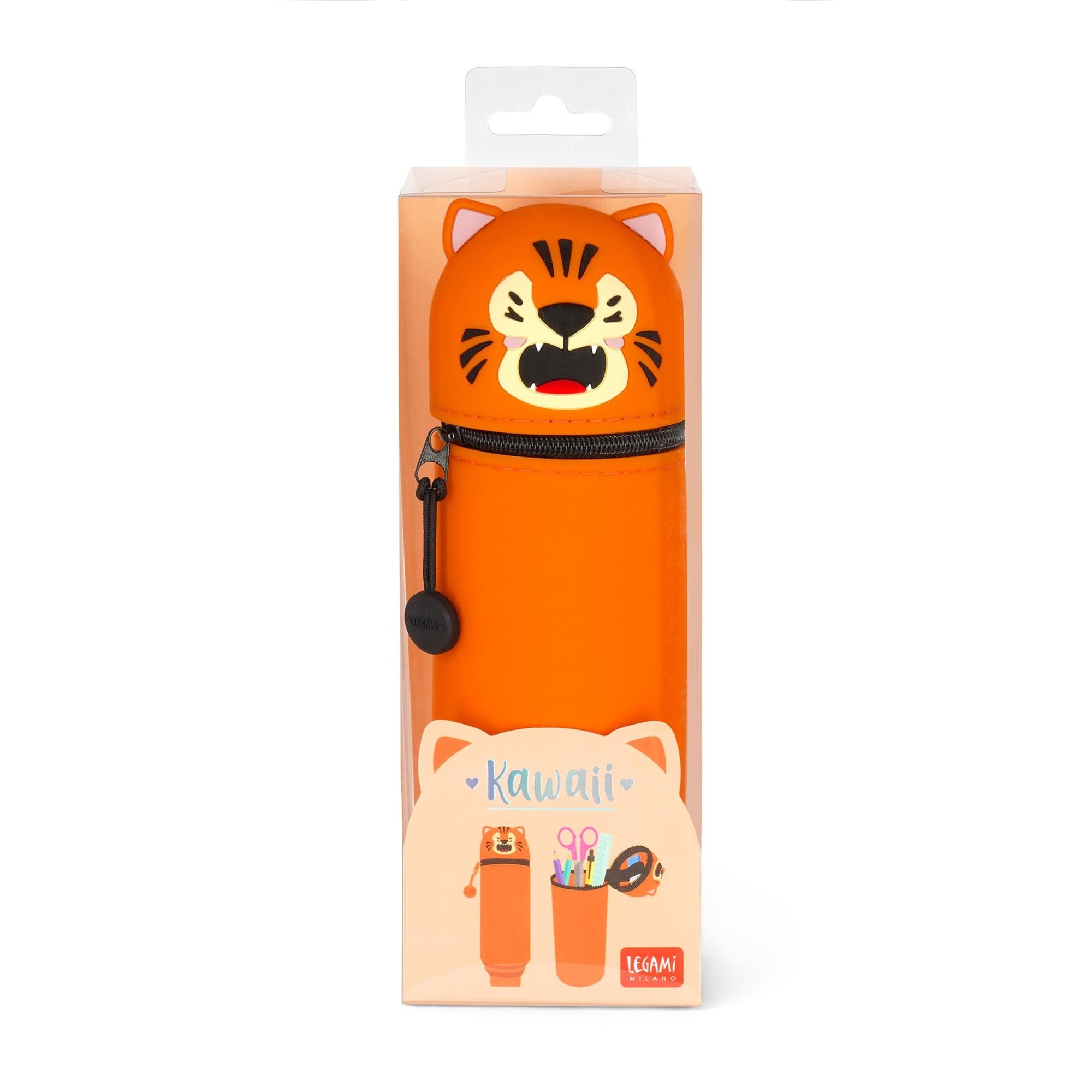Astuccio tiger  2 in 1 in morbido silicone - kawaii - extraordinary stationery - LEGAMI