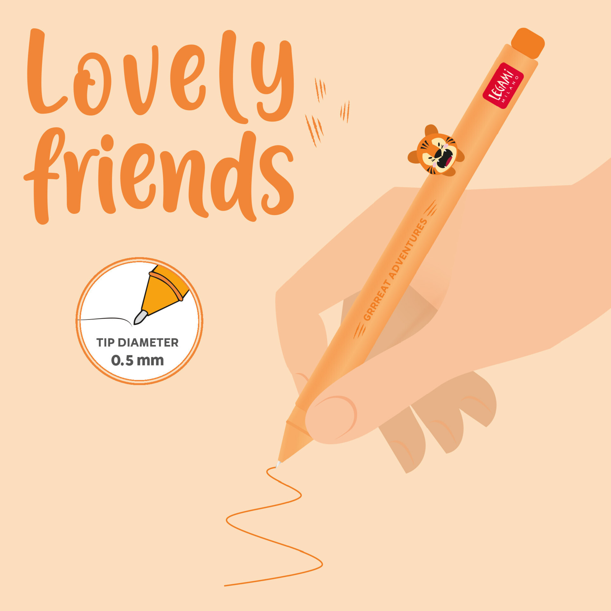 Penna gel tigre - lovely friends - extraordinary stetionery - LEGAMI