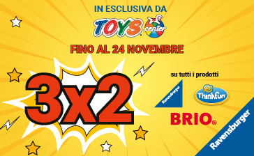 3&#215;2 SU TUTTI I PRODOTTI RAVENSBURGER, BRIO, THINKFUN