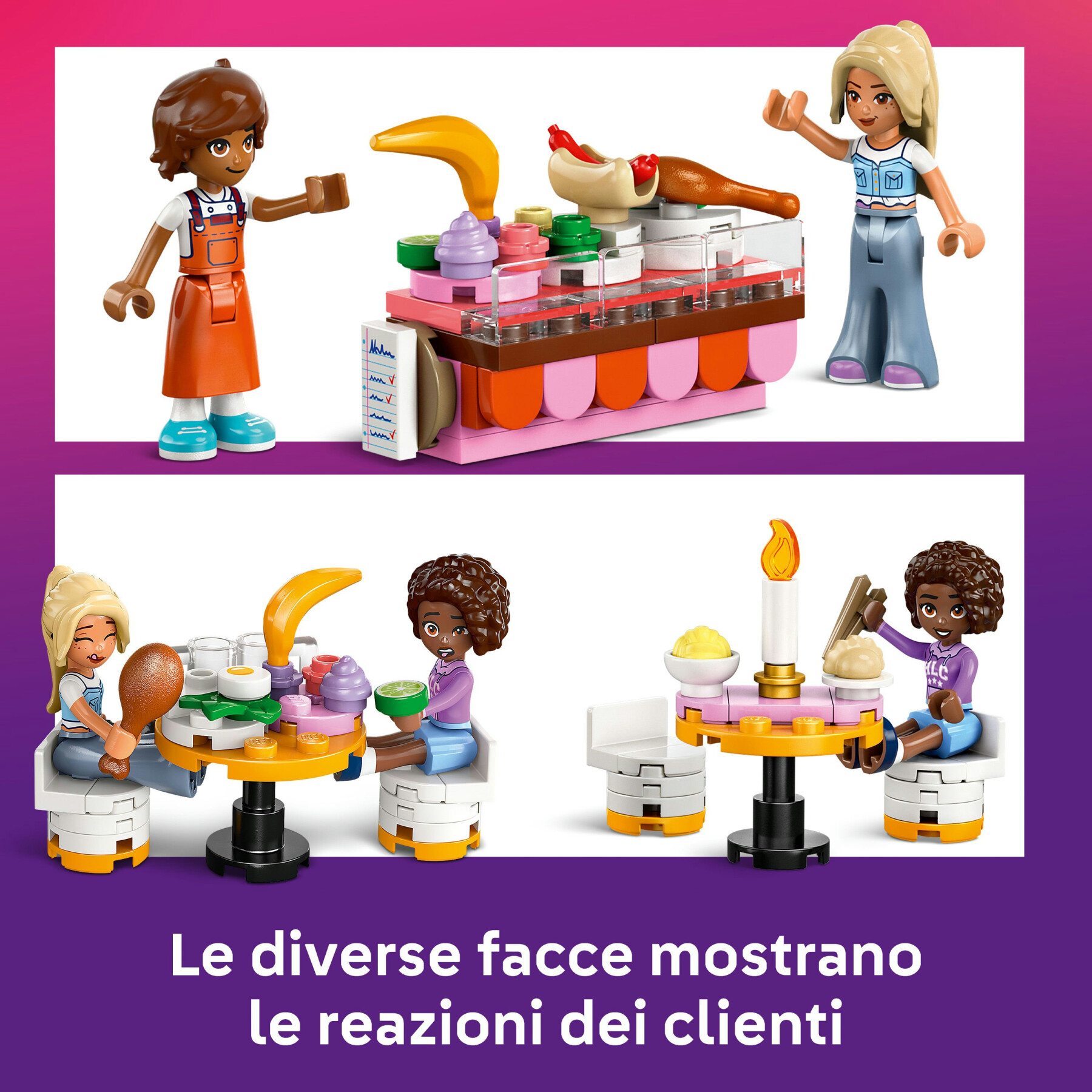 Lego friends 42655 ristorante e scuola di cucina, giochi creativi per le abilità sociali per bambine 8+, regalo di compleanno - LEGO FRIENDS