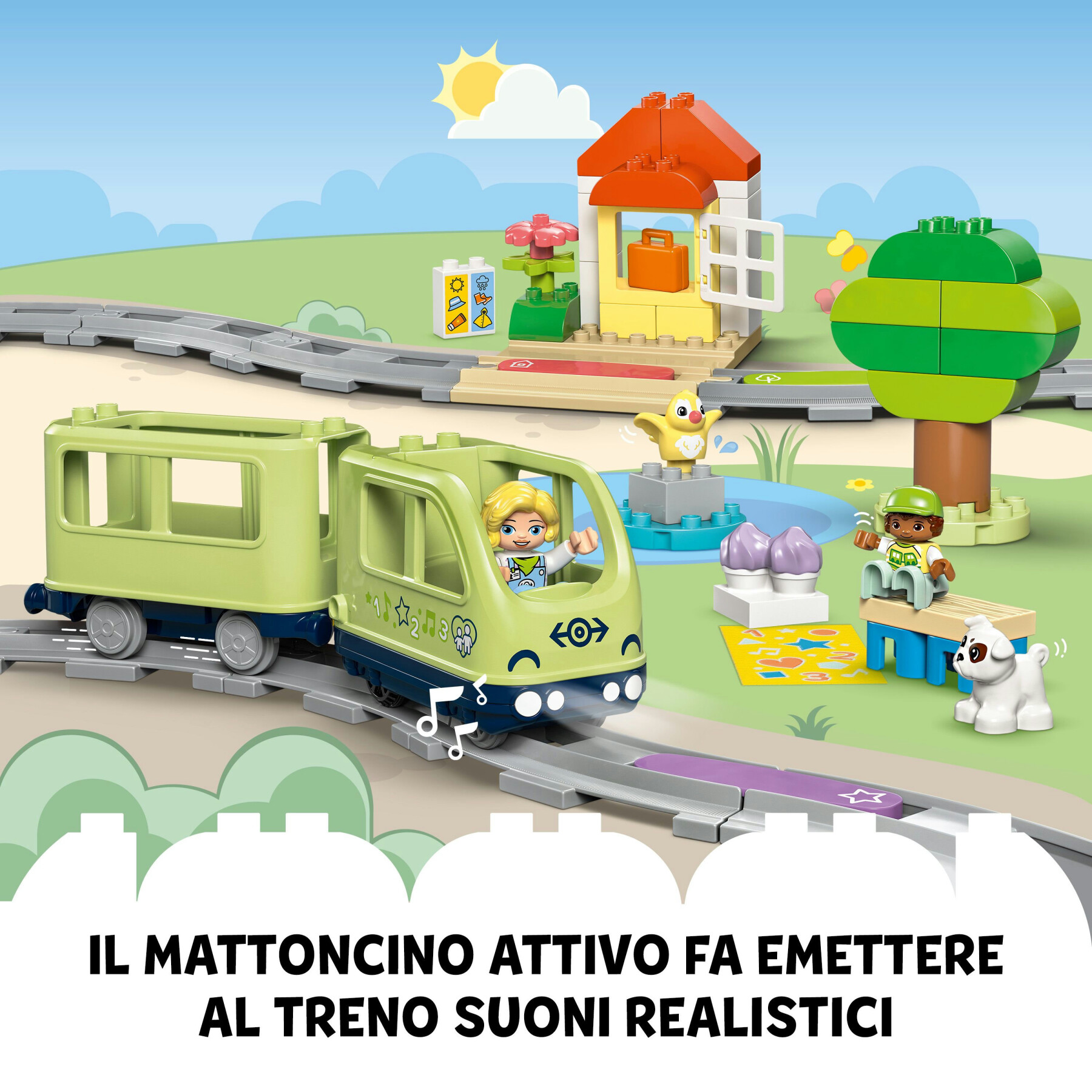 Lego duplo 10427 treno d’avventura interattivo, giochi educativi per bambini 2+ con mattoncini multifunzione, regalo didattico - LEGO DUPLO