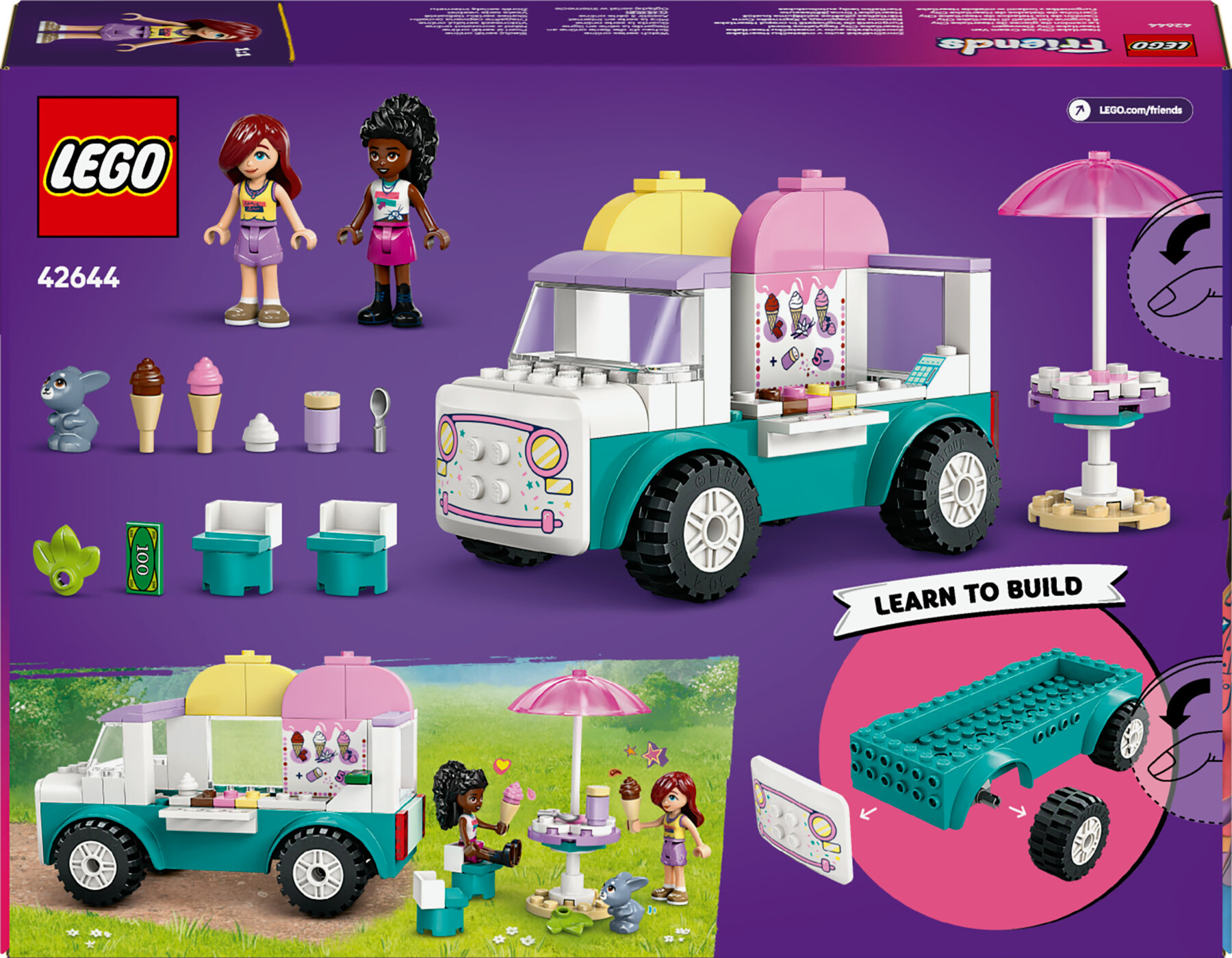 Lego friends 42644 il furgone dei gelati di heartlake city, giochi didattici bambine 4+, camion giocattolo, cibo e accessori - LEGO FRIENDS