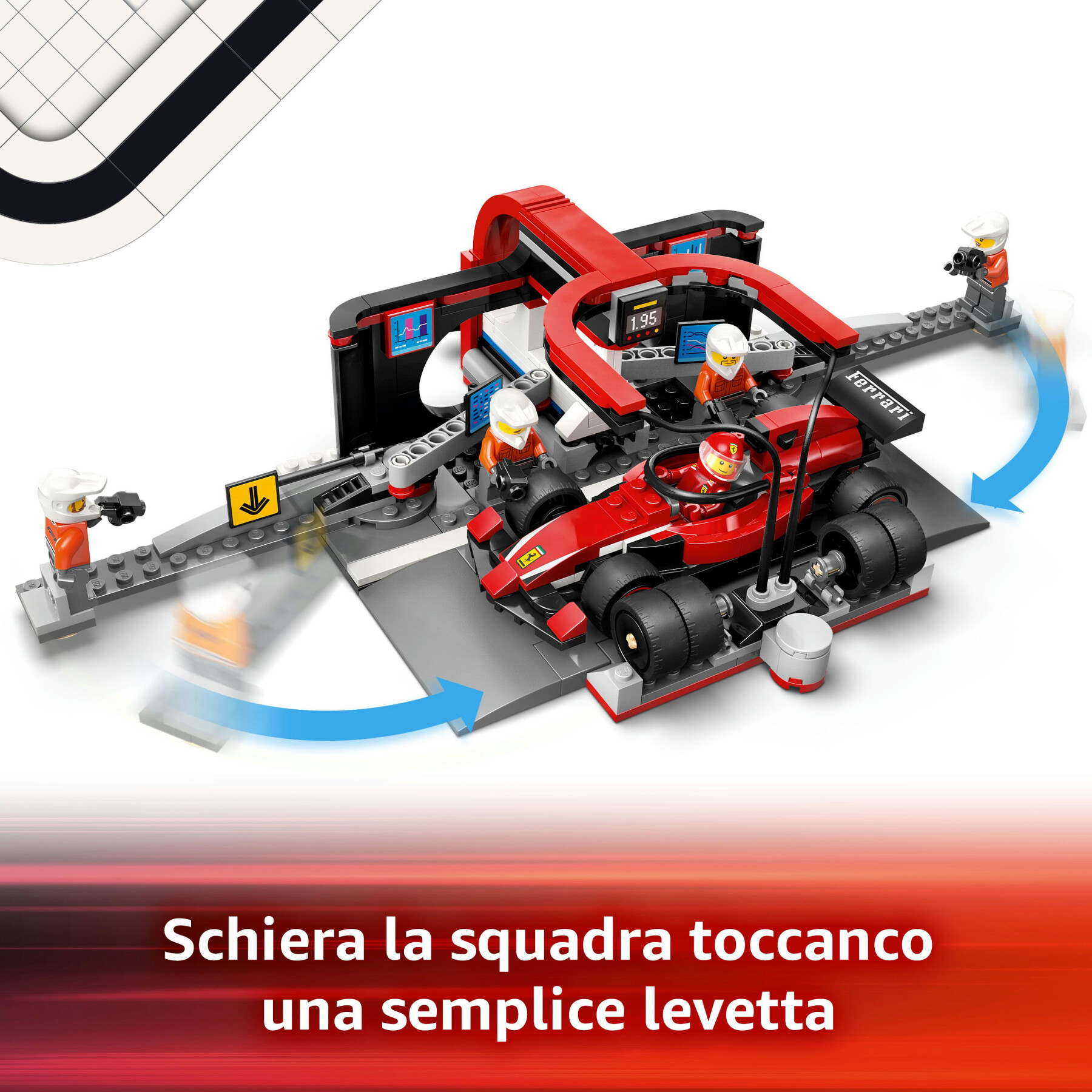 Lego city 60443 pit stop e meccanici con monoposto ferrari f1 - officina, macchina giocattolo e accessori, giochi bambini 6+ - LEGO CITY