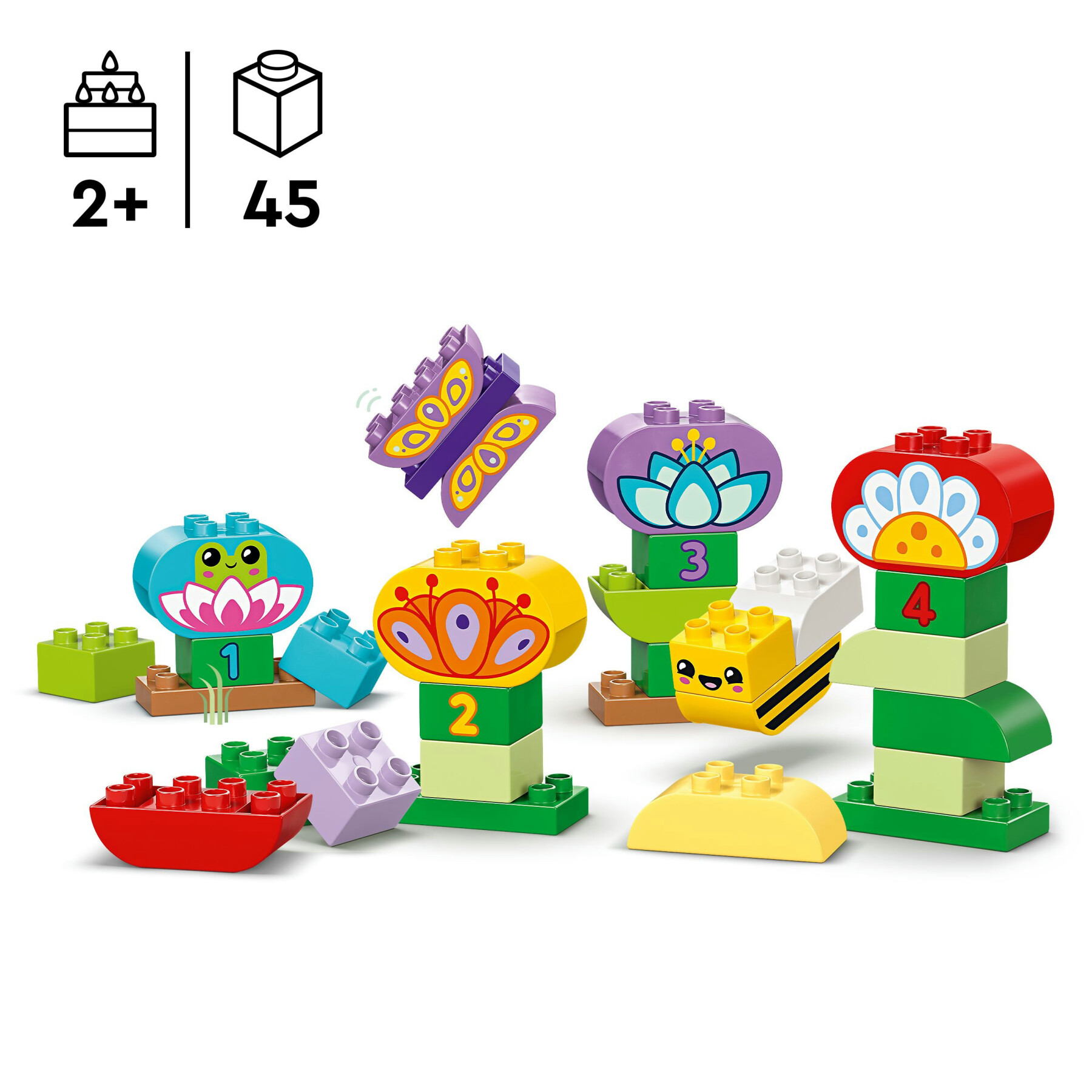 Lego duplo 10444 giardino e fiori creativi, giochi educativi per l'apprendimento dei numeri bambini 2+ con animali giocattolo - LEGO DUPLO