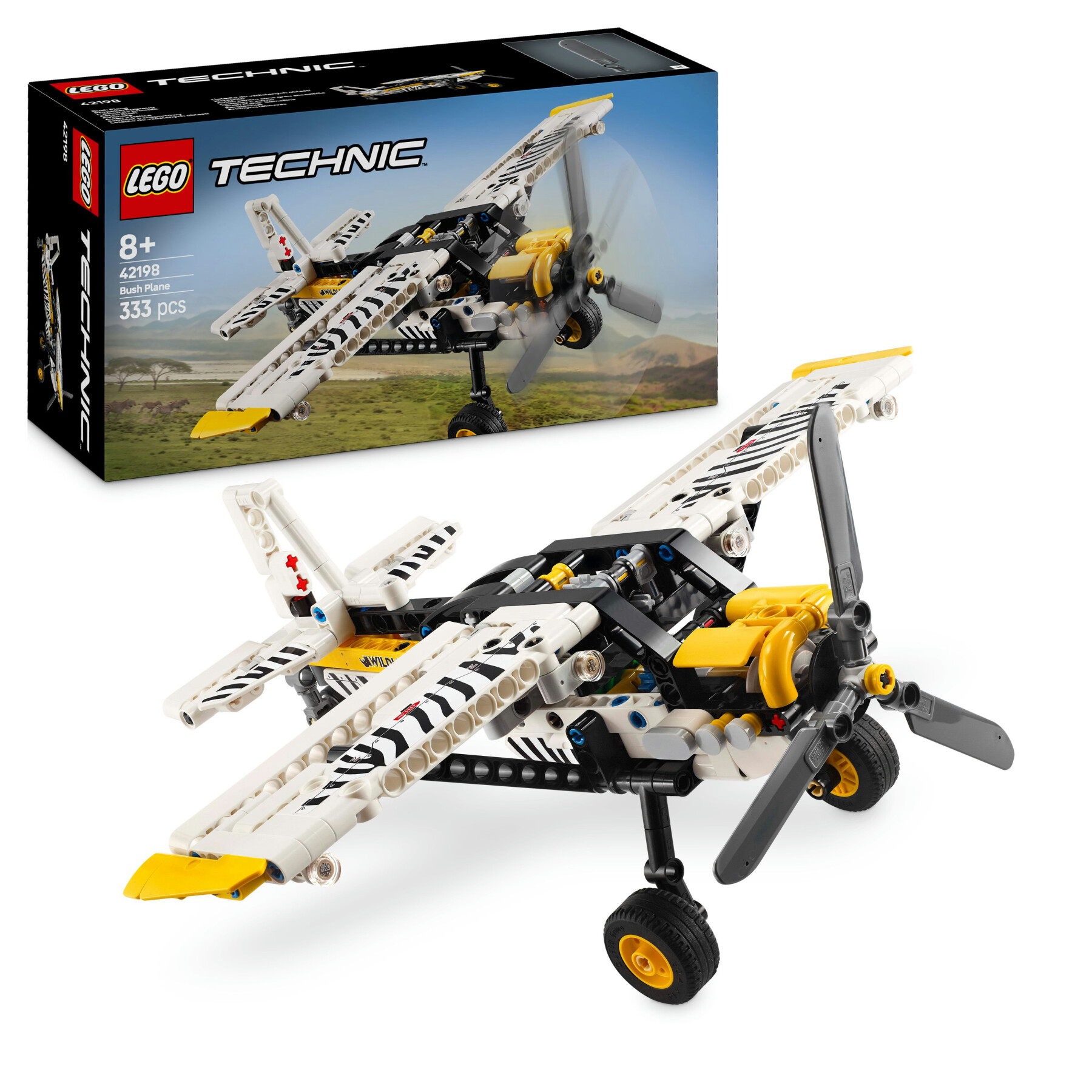 Lego technic 42198 aereo bush, aeroplano giocattolo da costruire, giochi per bambini 8+, modellino di veicolo con funzioni - LEGO TECHNIC