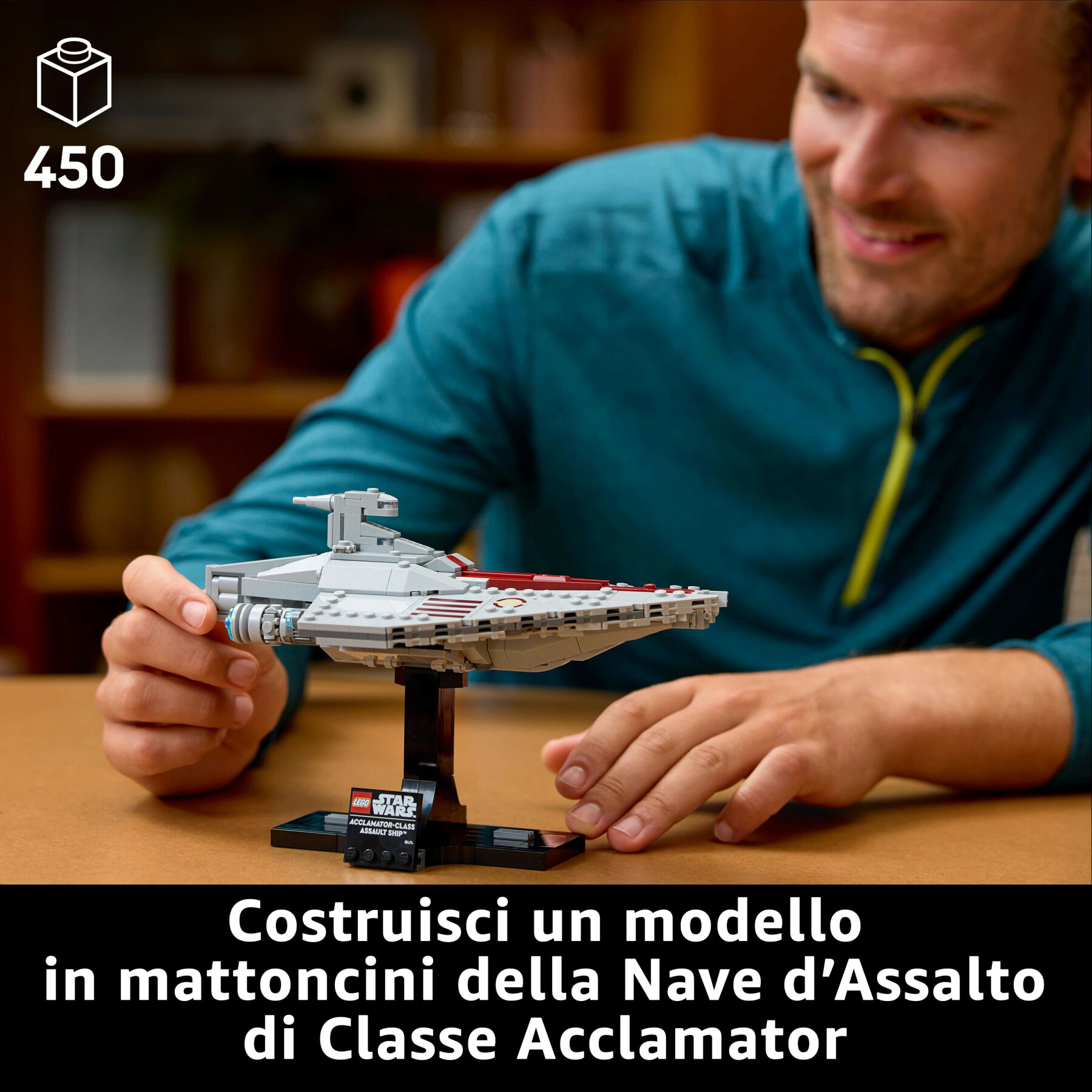 Lego star wars 75404 nave d'assalto classe acclamator, astronave da collezione con supporto, regalo per adulti, uomo e donna - LEGO® Star Wars™