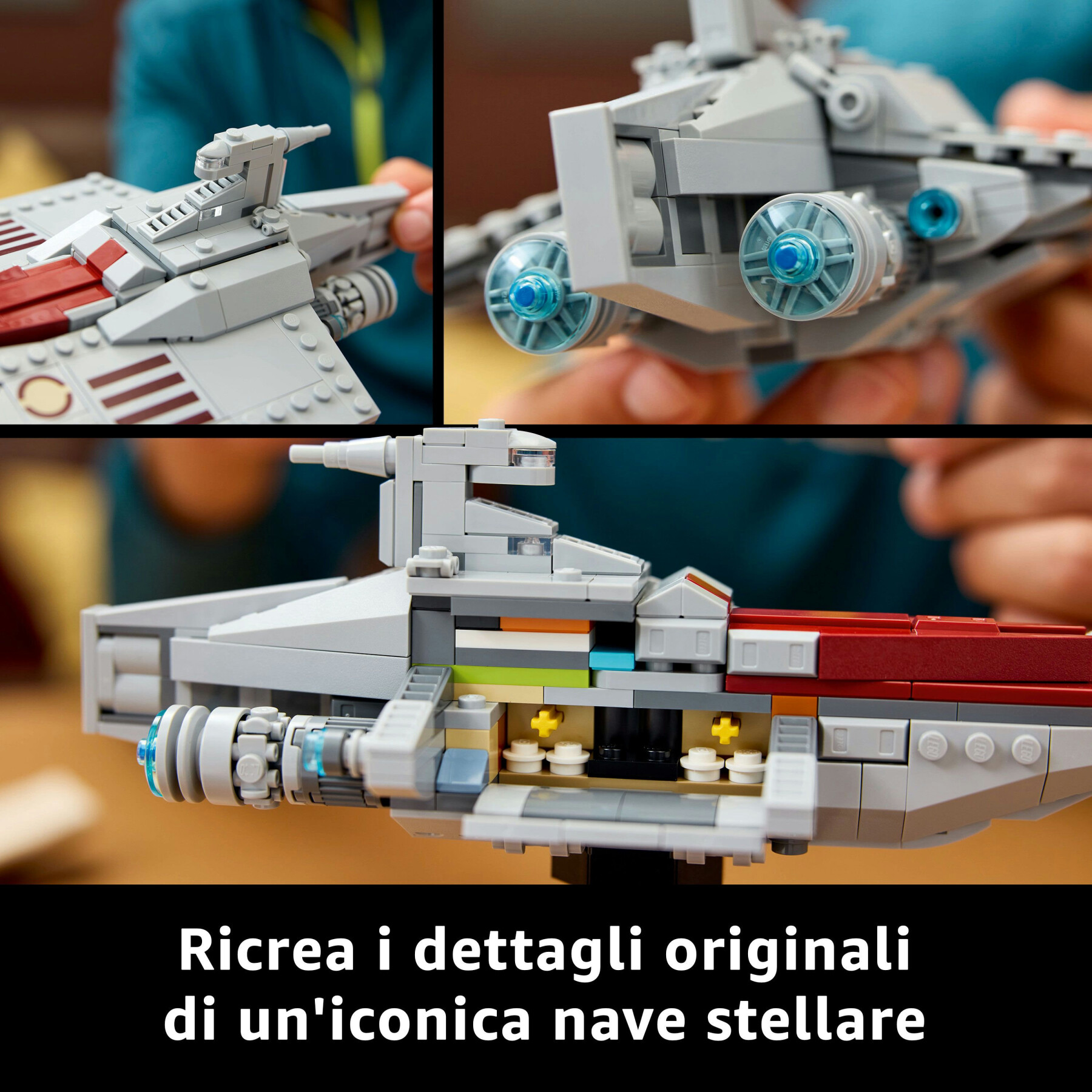 Lego star wars 75404 nave d'assalto classe acclamator, astronave da collezione con supporto, regalo per adulti, uomo e donna - LEGO® Star Wars™