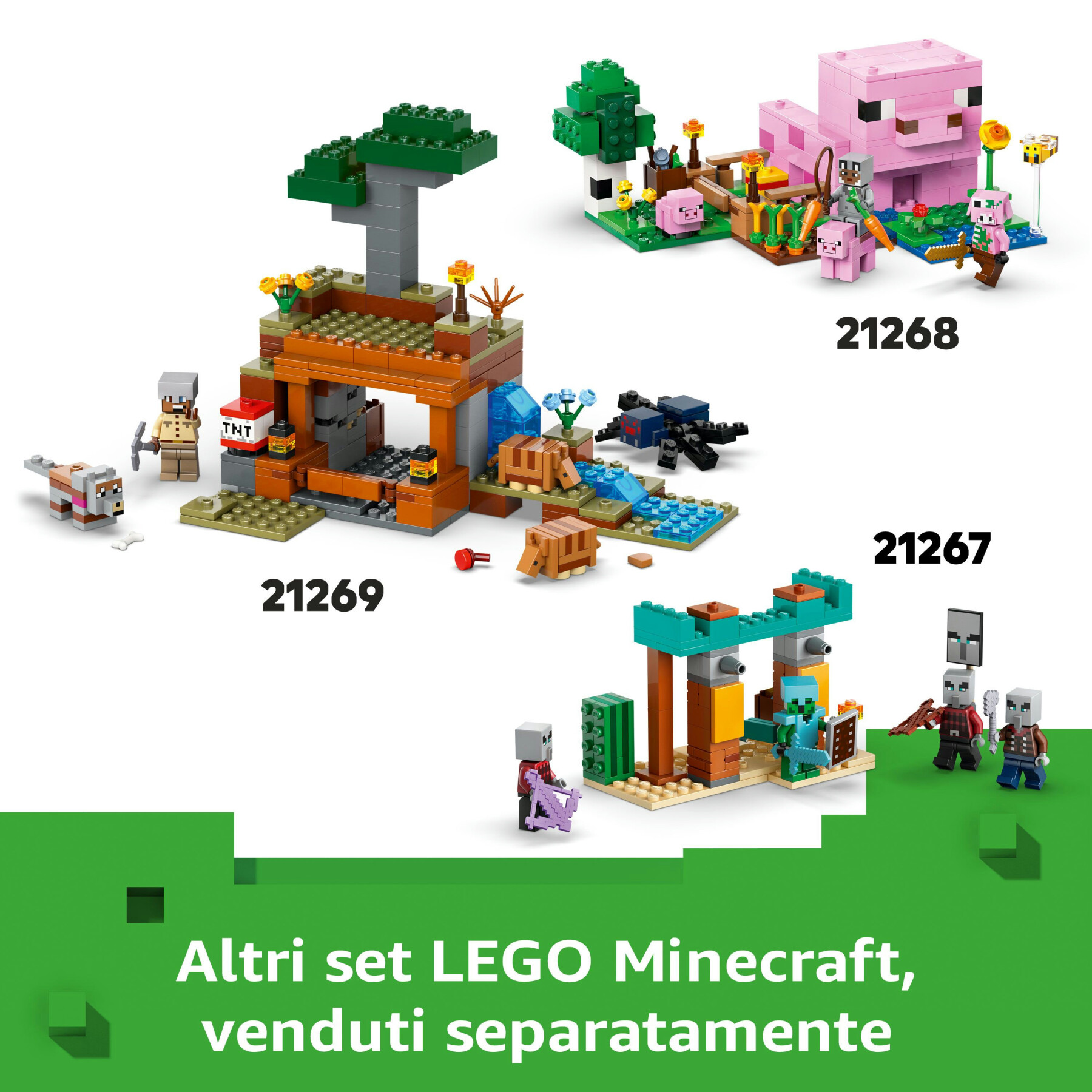 Lego minecraft 21269 spedizione nella miniera dell’armadillo, gioco per bambini 8+ con personaggi, armi giocattolo e funzioni - MINECRAFT