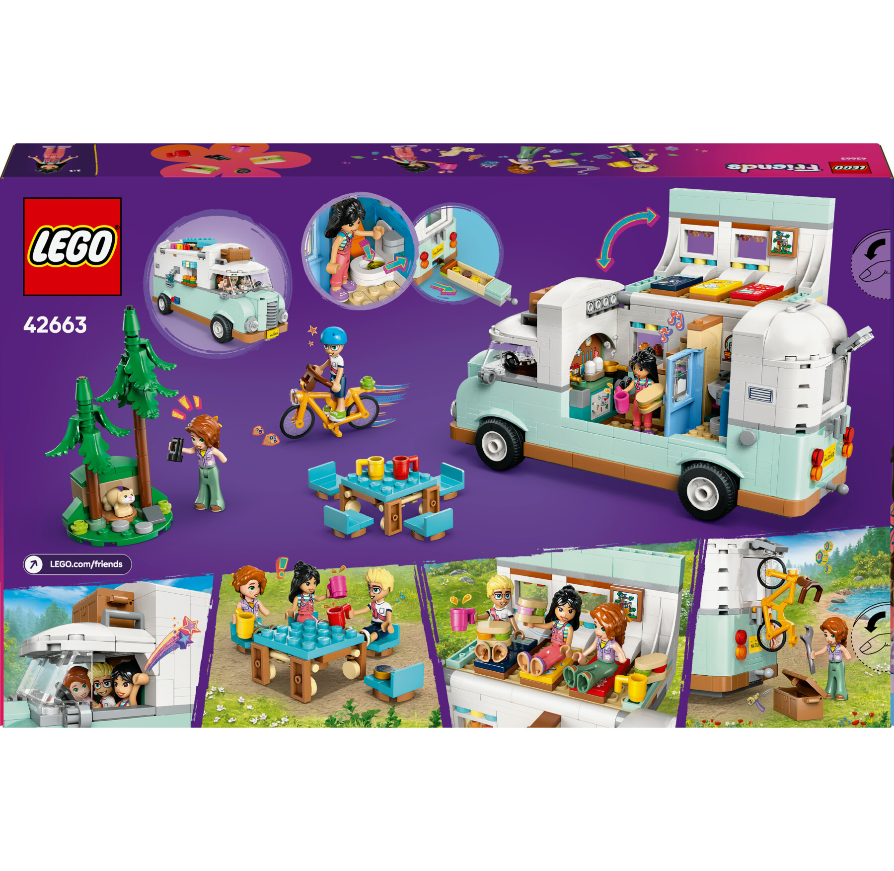 Lego friends 42663 avventura sul camper dell’amicizia, giochi di ruolo bambine 7+, personaggi, veicolo giocattolo e accessori - LEGO FRIENDS