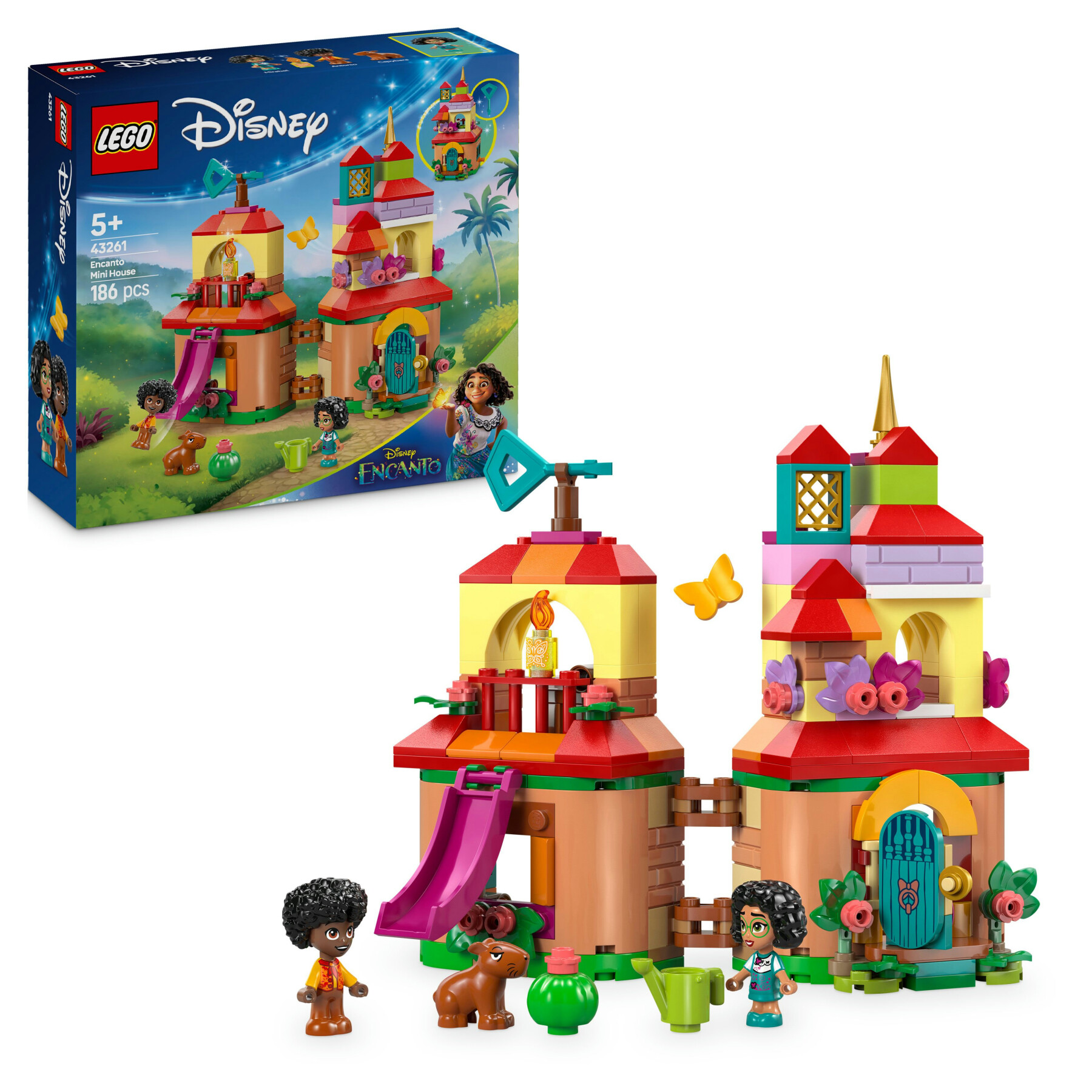 Lego  disney 43261 mini-casa encanto, casa delle bambole giocattolo con 3 personaggi, giochi di fantasia per bambine 5+ - Lego