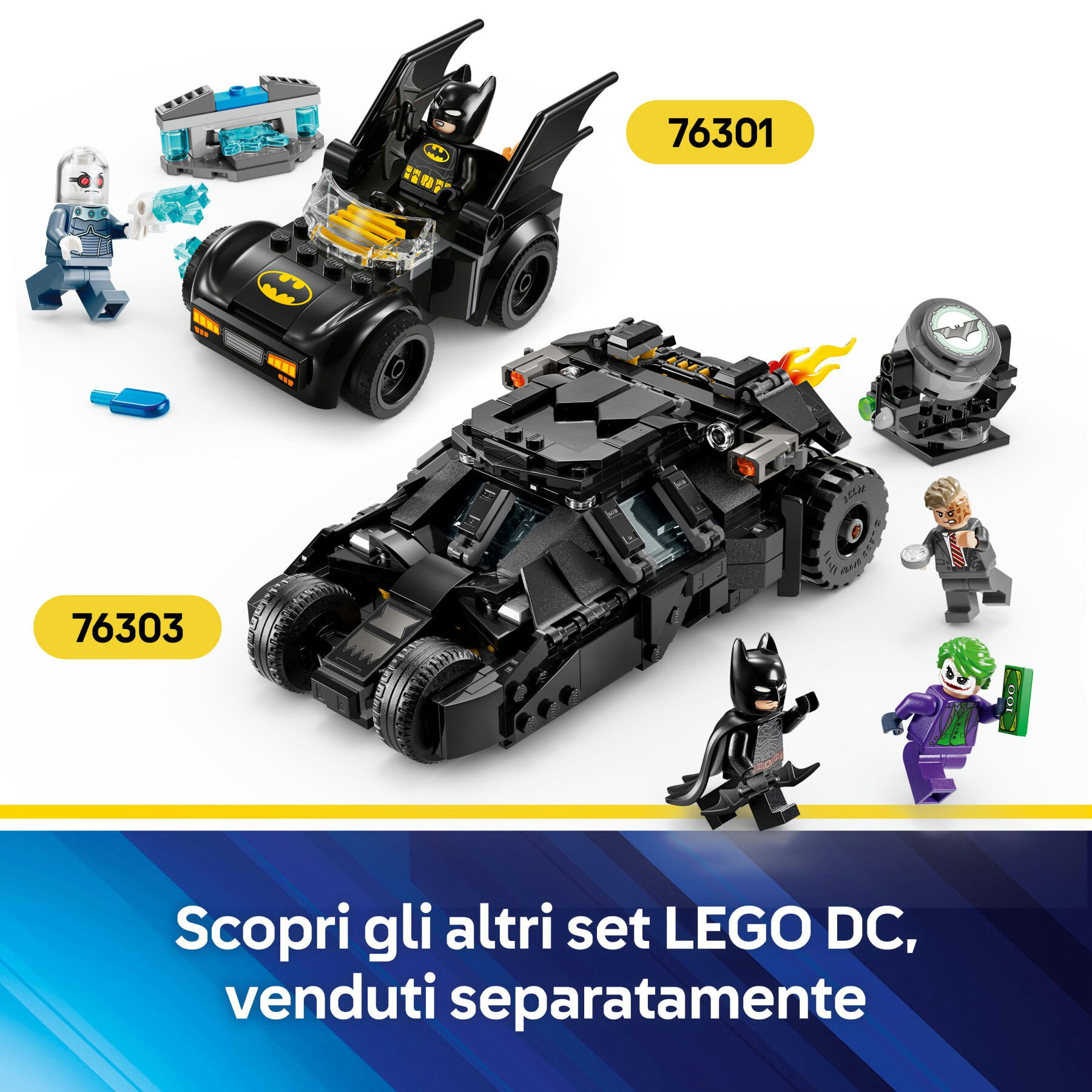 Lego dc 76301 batman e batmobile contro mr. freeze, macchina giocattolo del supereroe con 2 minifigure, giochi per bambini 4+ - LEGO SUPER HEROES