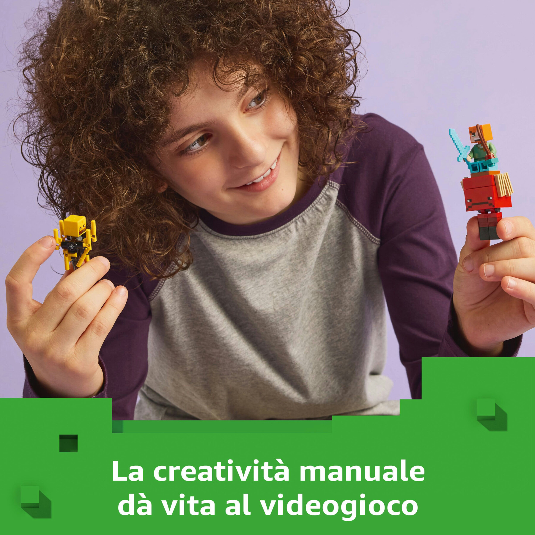 Lego minecraft 21266 battaglia sul ponte del nether, gioco d'avventura bambini 6+ con funzioni e 4 personaggi dal videogioco - MINECRAFT