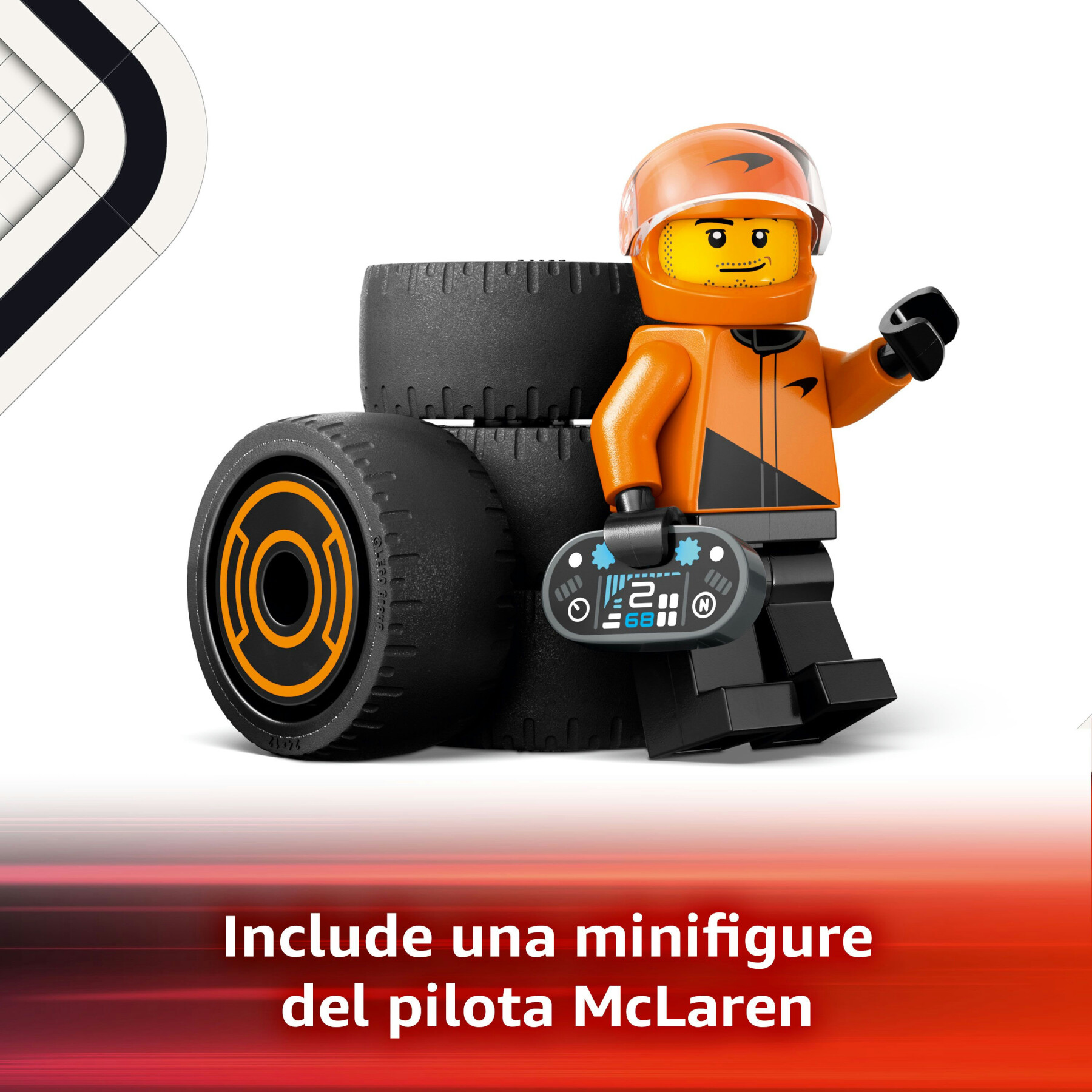 Lego city 60442 pilota e monoposto mclaren f1, modello di macchina giocattolo da formula 1, regalo bambini 6+ fan delle auto - LEGO CITY