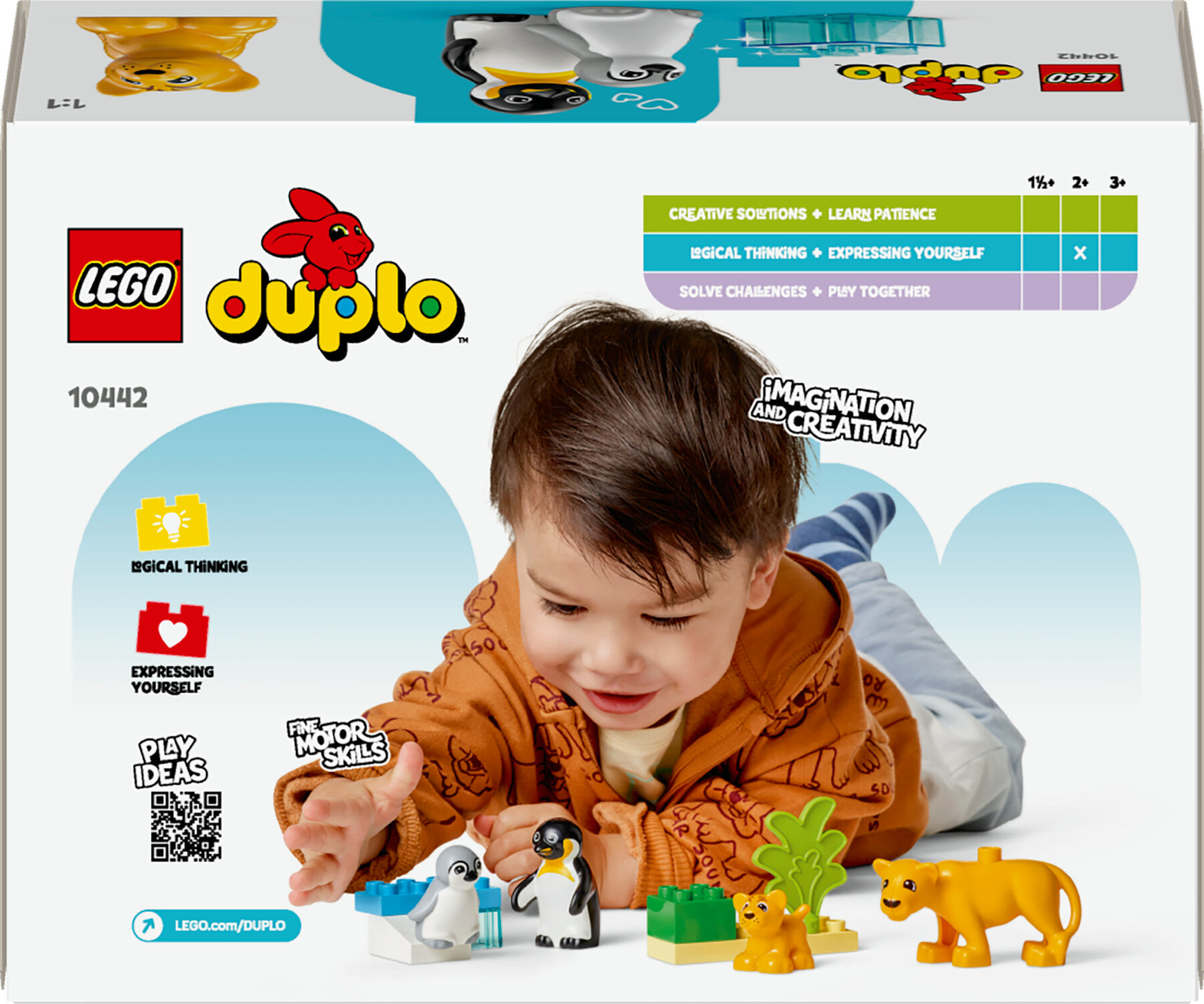 Lego duplo 10442 famiglie di animali: pinguini e leoni, giochi di fantasia educativi per bambini 2+, giocattolo creativo - LEGO DUPLO