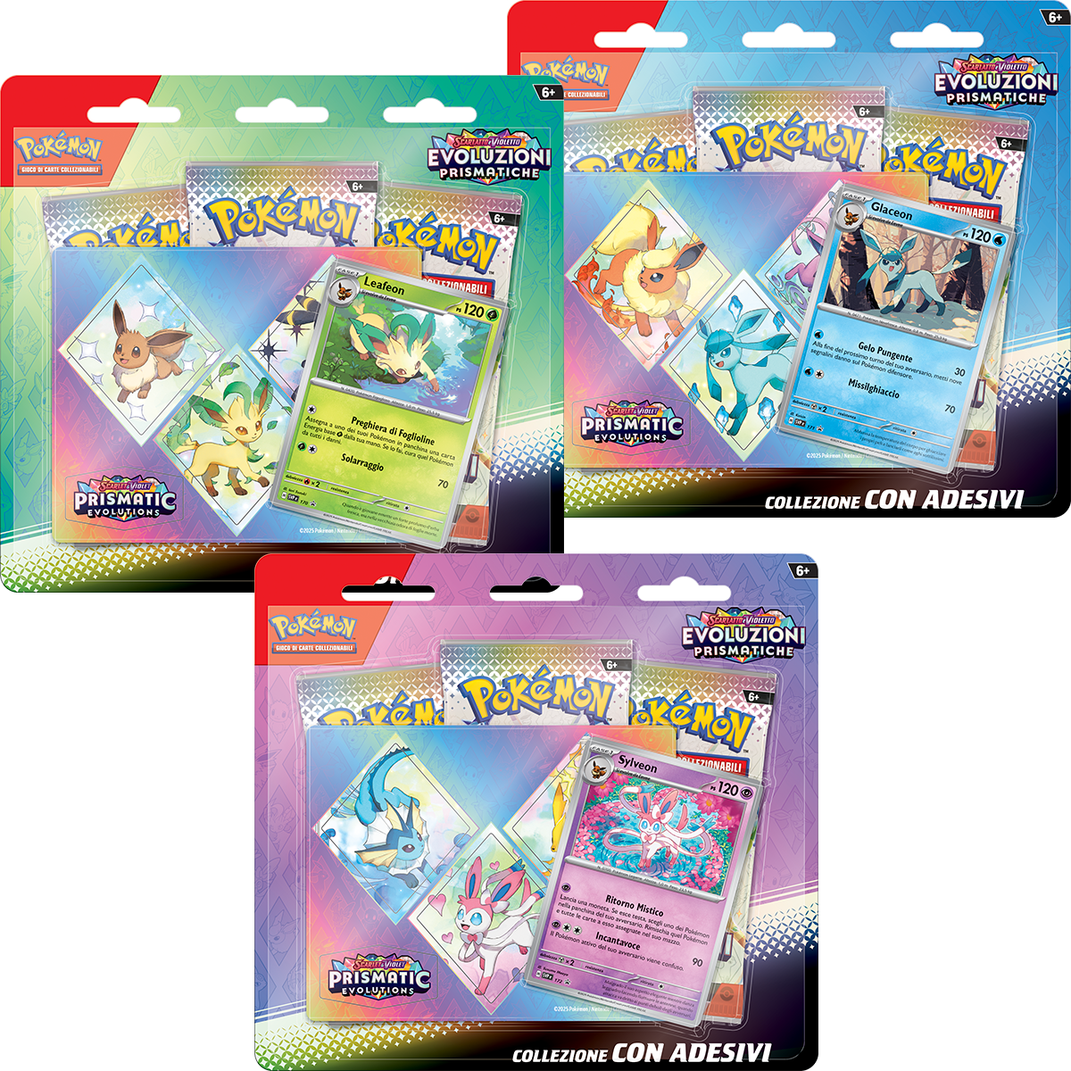 Collezione assortita con adesivi dell’espansione  scarlatto e violetto - evoluzioni prismatiche - POKEMON