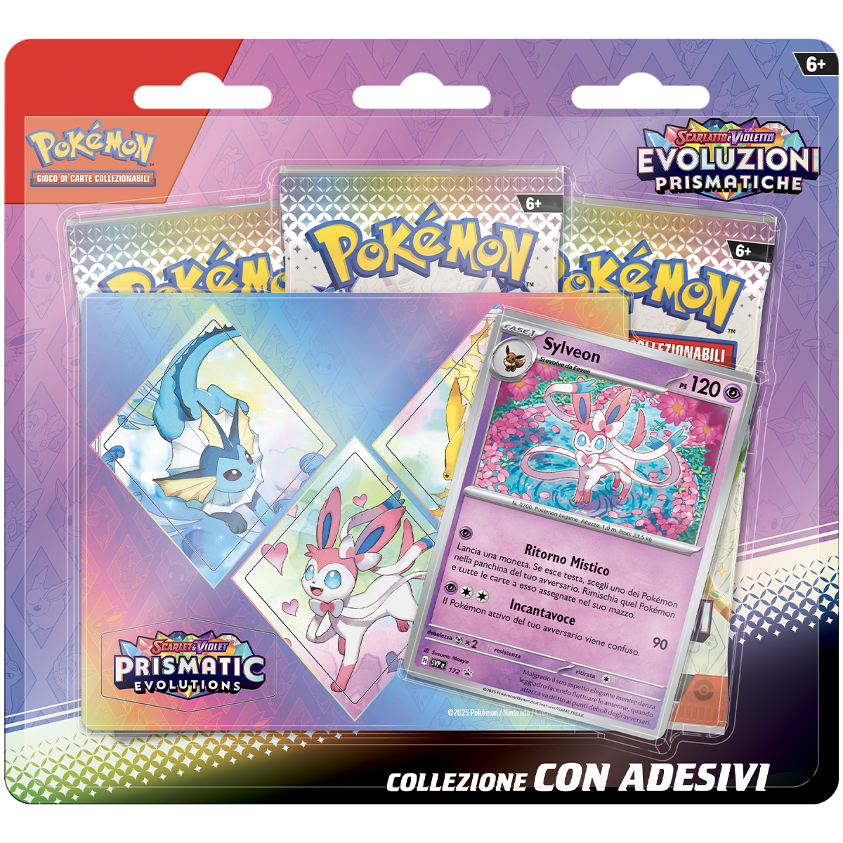 Collezione assortita con adesivi dell’espansione  scarlatto e violetto - evoluzioni prismatiche - POKEMON