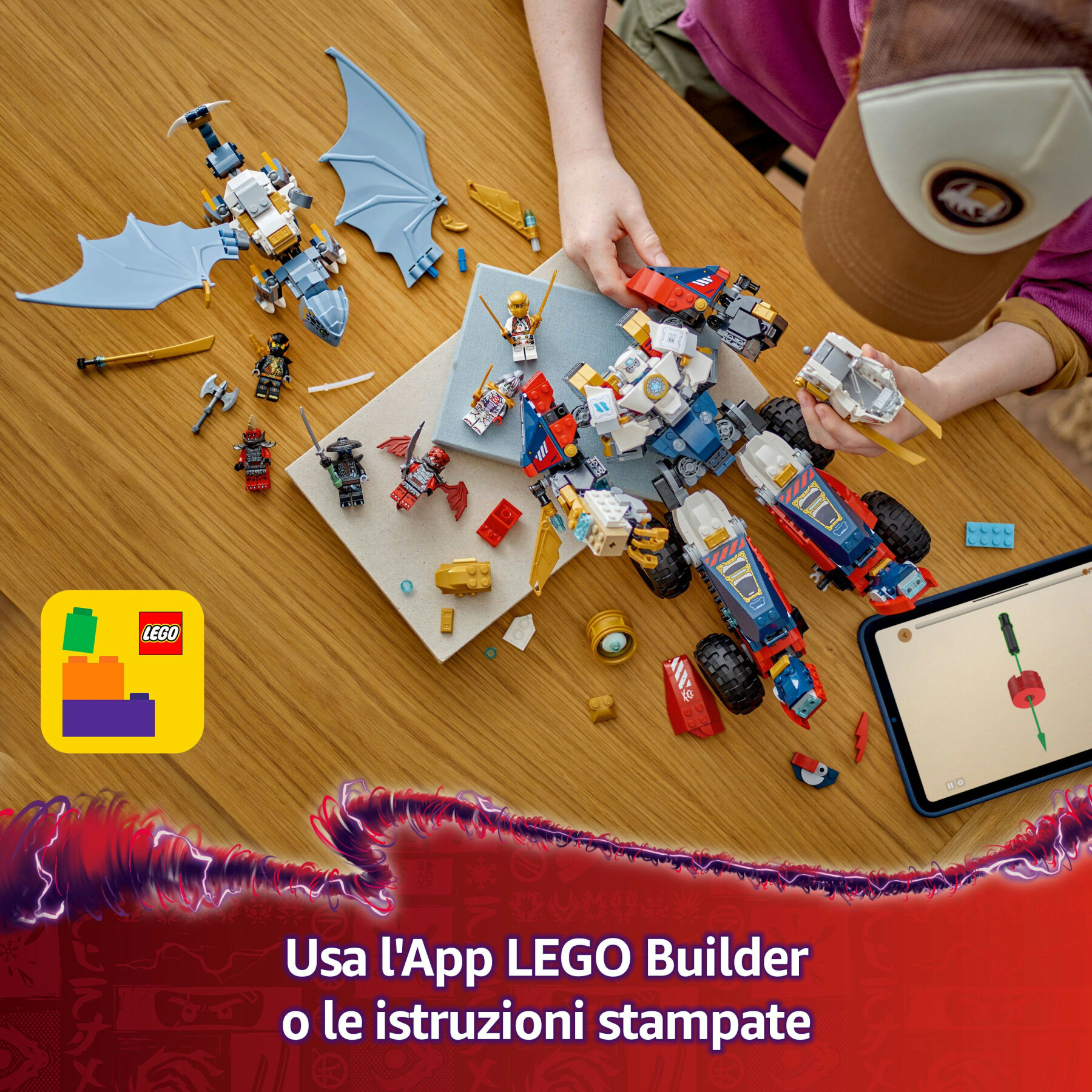 Lego ninjago 71834 mech ultra combinatore di zane - robot giocattolo 4 in 1 separabile in 4 modellini, giochi per bambini 9+ - LEGO NINJAGO