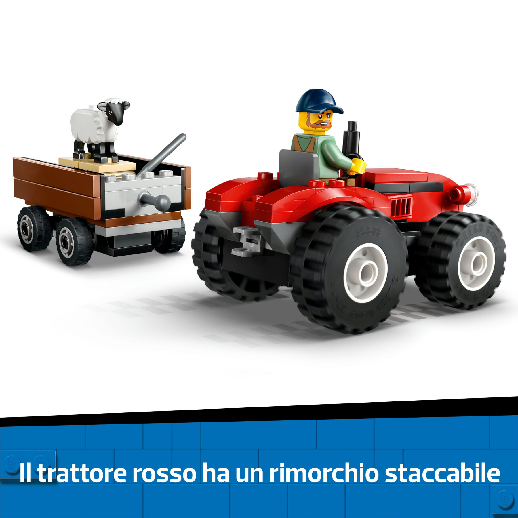 Lego city 60461 trattore agricolo rosso con rimorchio e pecore, veicolo e animali giocattolo, giochi montessori per bambini 4+ - LEGO CITY